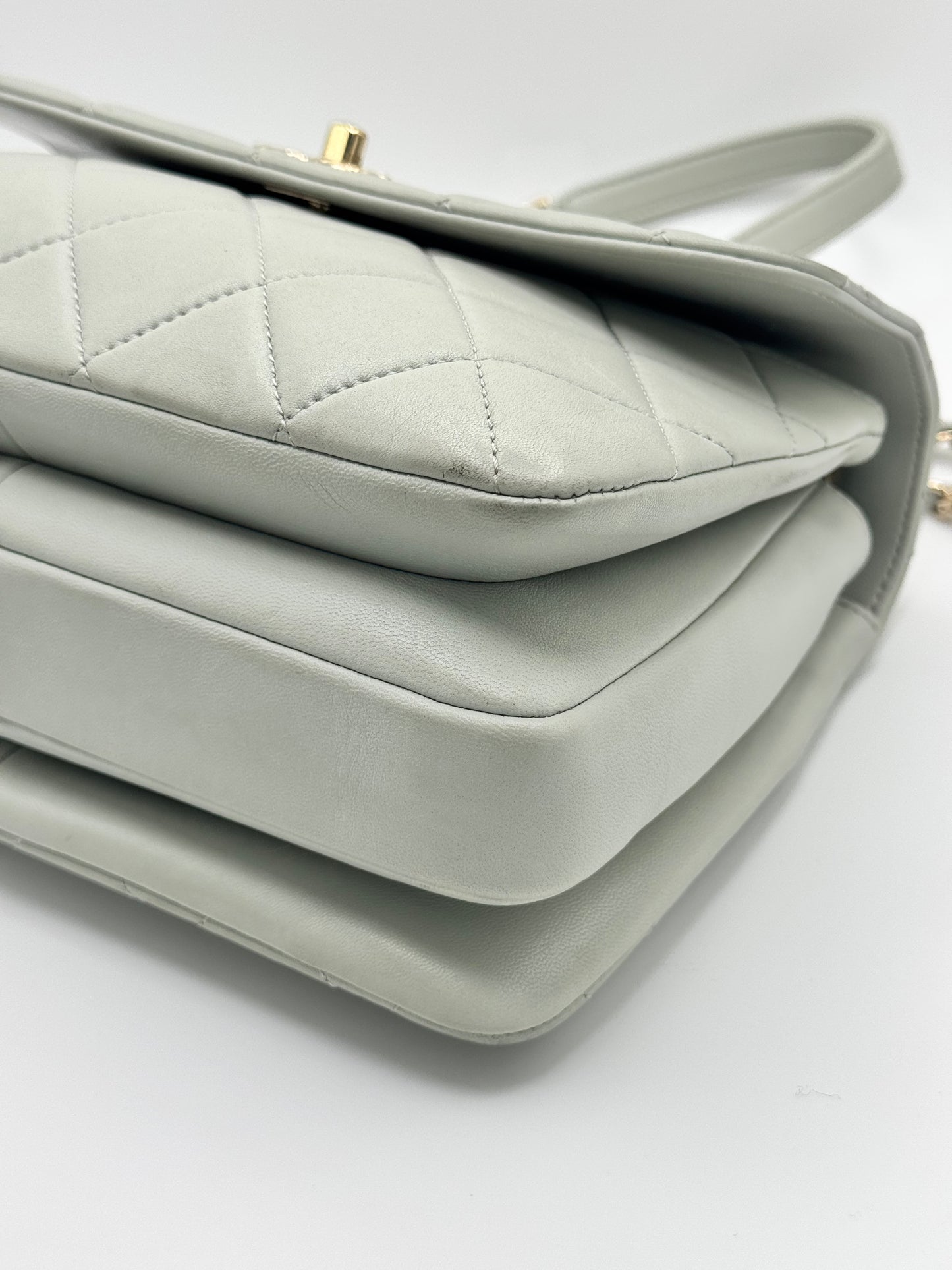 Chanel Small Trendy CC Bag Grey Lambskin Light Gold Hardware