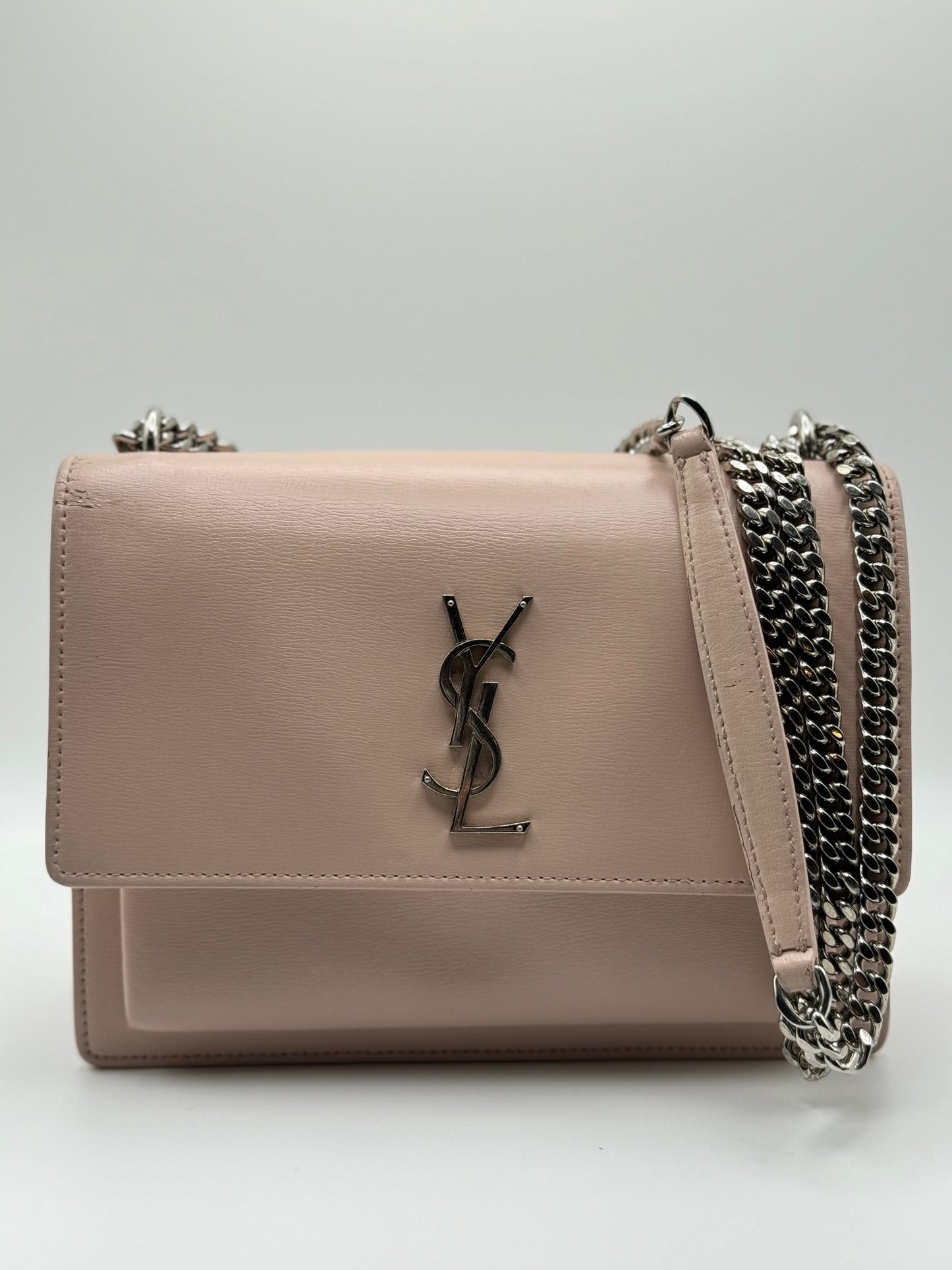 Saint Laurent Sunset Medium YSL Crossbody light pink (SALE) | Designerfindsforless