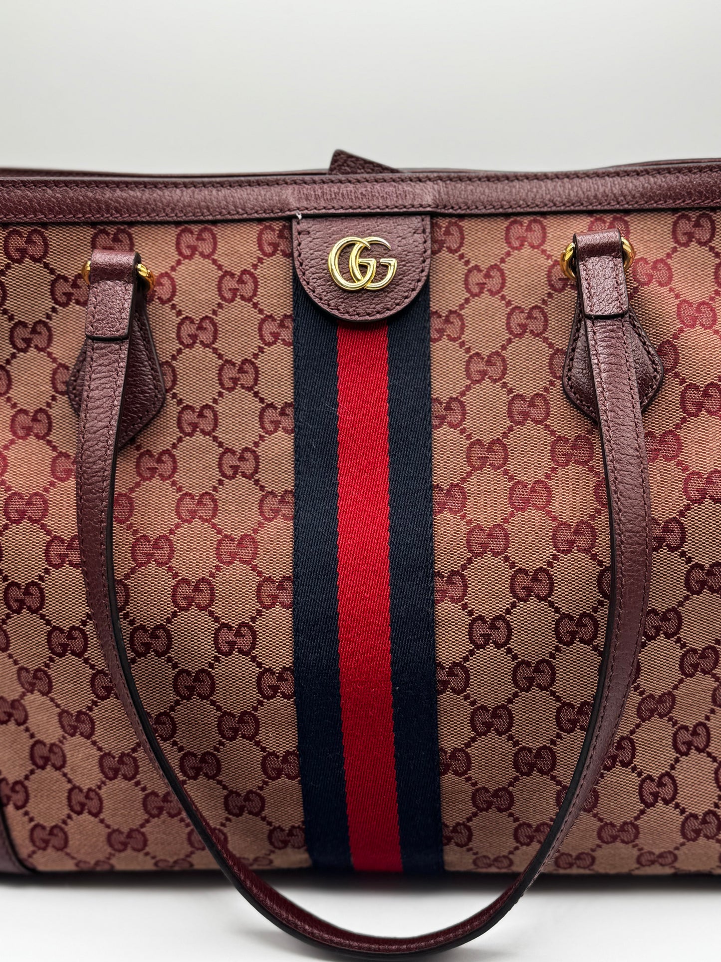 Gucci Ophidia GG Burgundy Medium Tote
