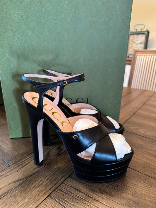 Gucci Black Marmont Heels 38