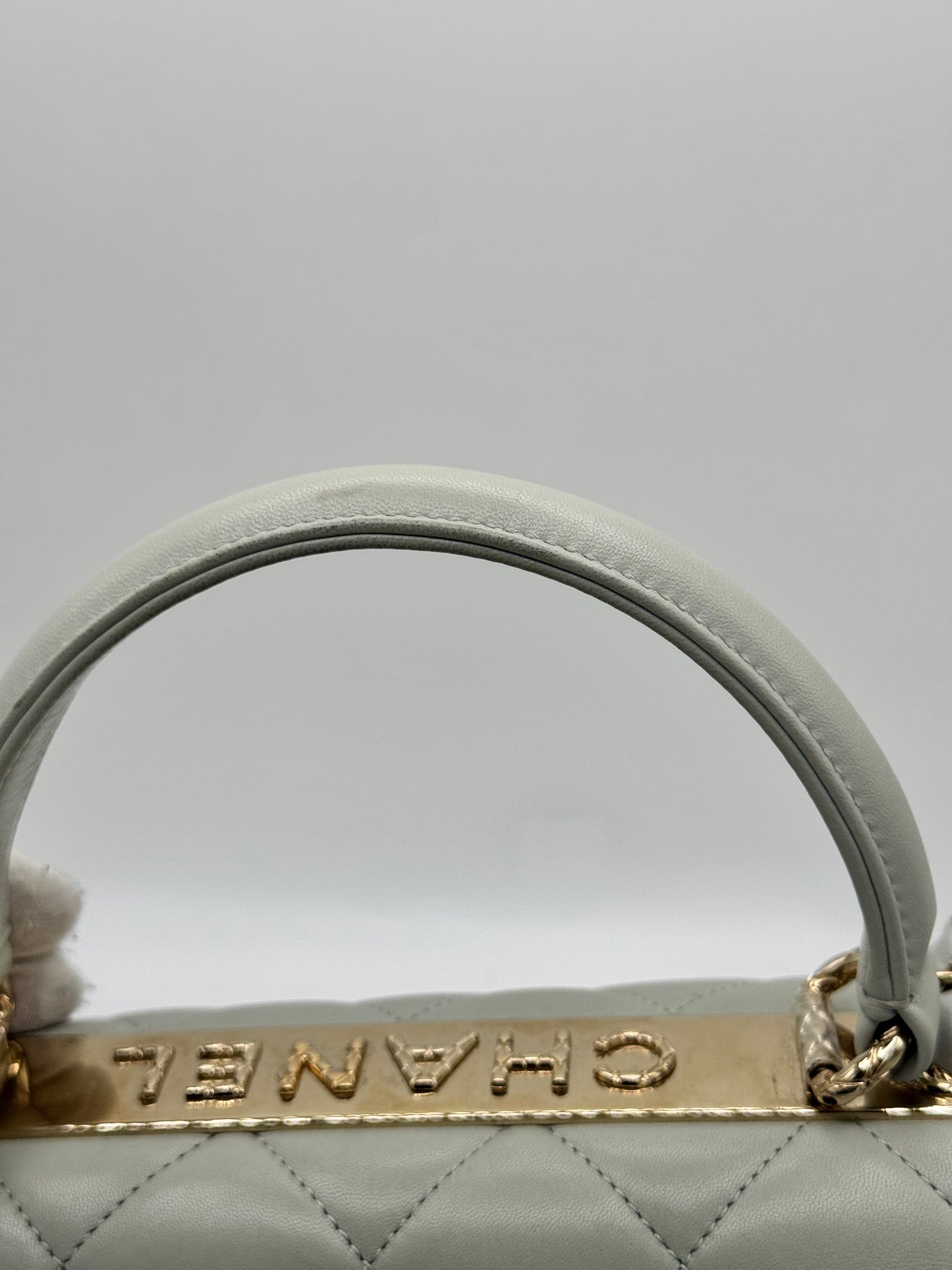 Chanel Small Trendy CC Bag Grey Lambskin Light Gold Hardware