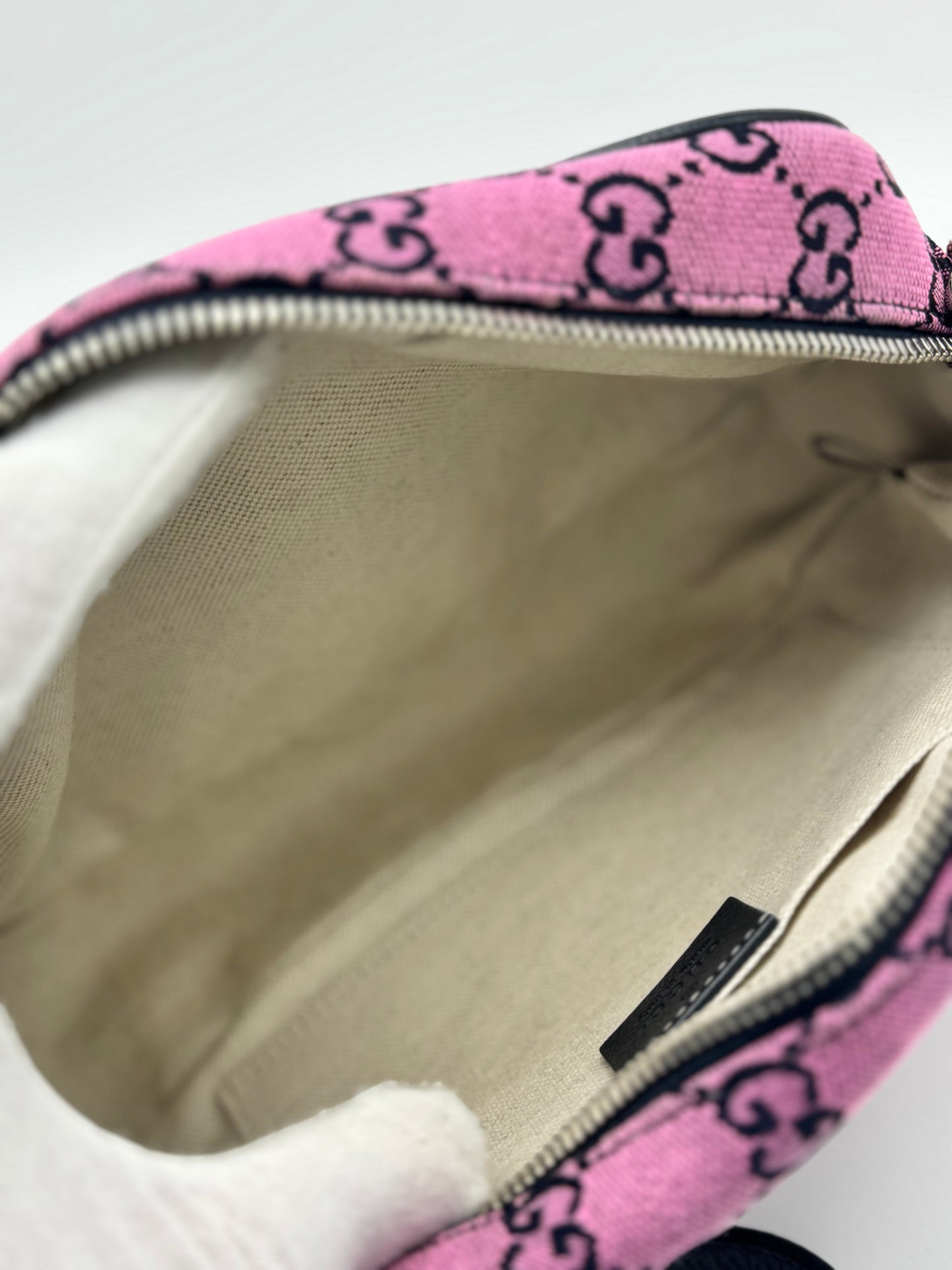 Gucci Monogram Multicolor Matelasse Diagonal Small GG Marmont Chain Shoulder Bag Pink Blue