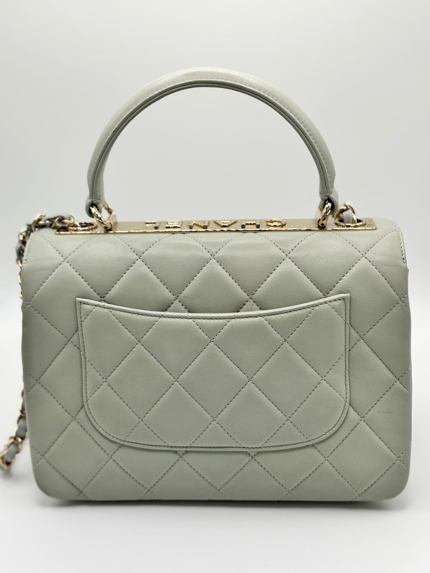 Chanel Small Trendy CC Bag Grey Lambskin Light Gold Hardware