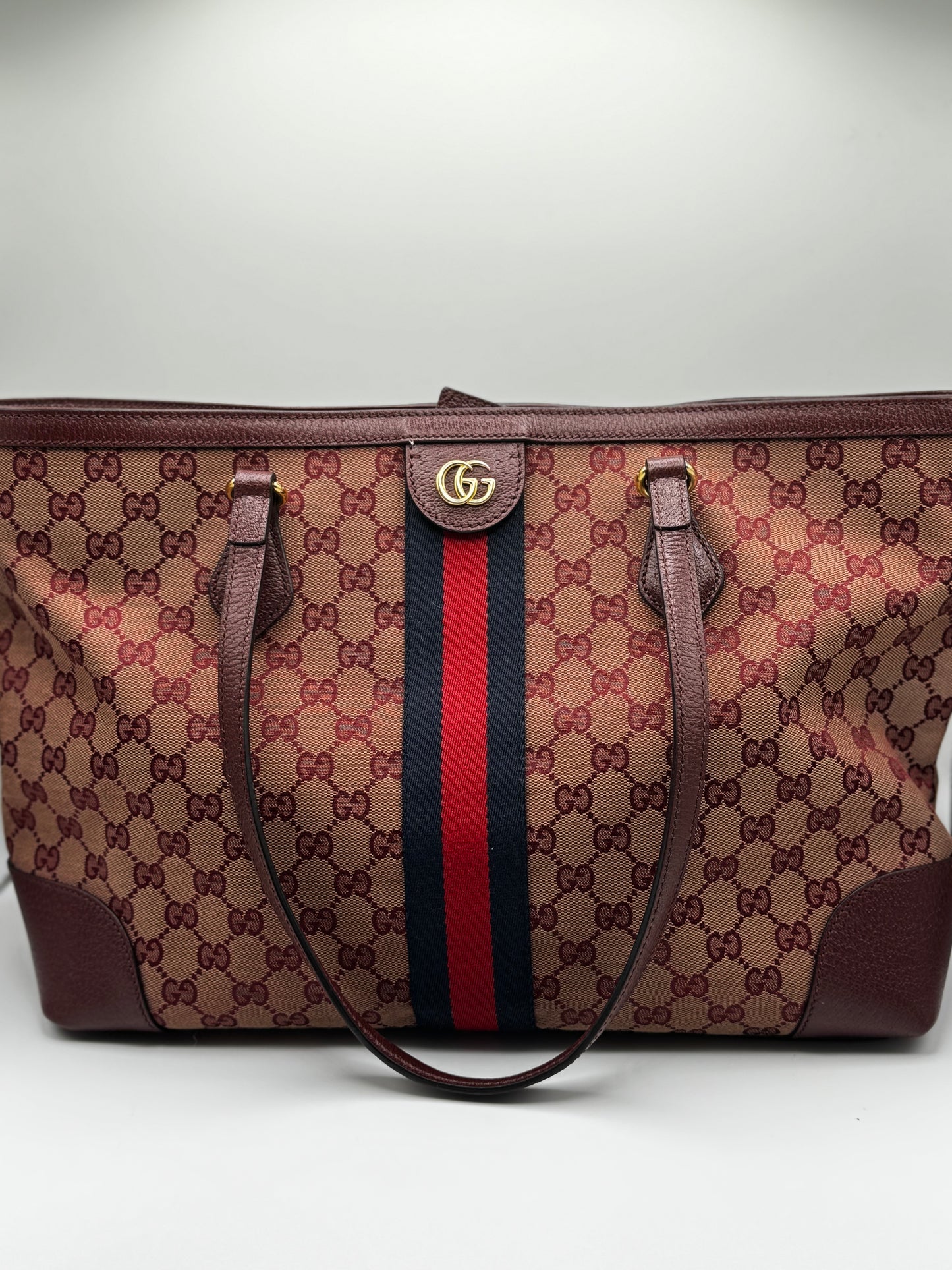 Gucci Ophidia GG Burgundy Medium Tote