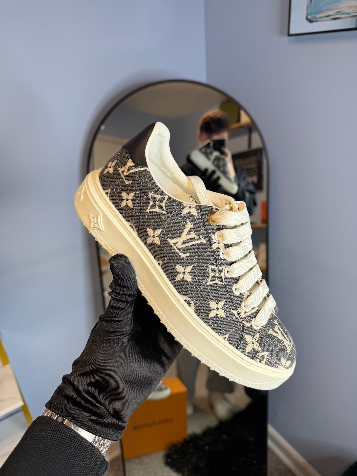 Louis Vuitton Denim Monogram Time Out Sneakers