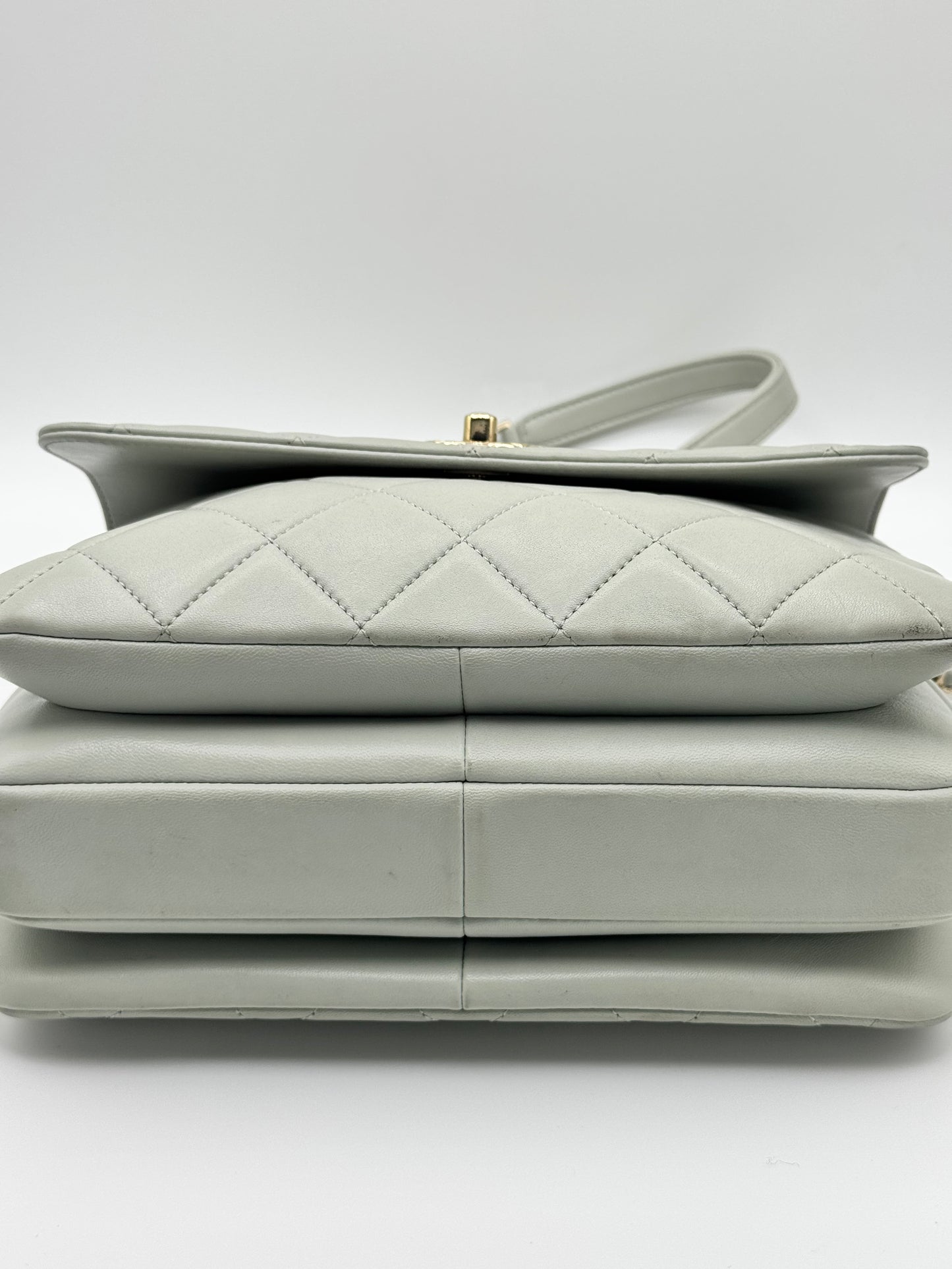 Chanel Small Trendy CC Bag Grey Lambskin Light Gold Hardware