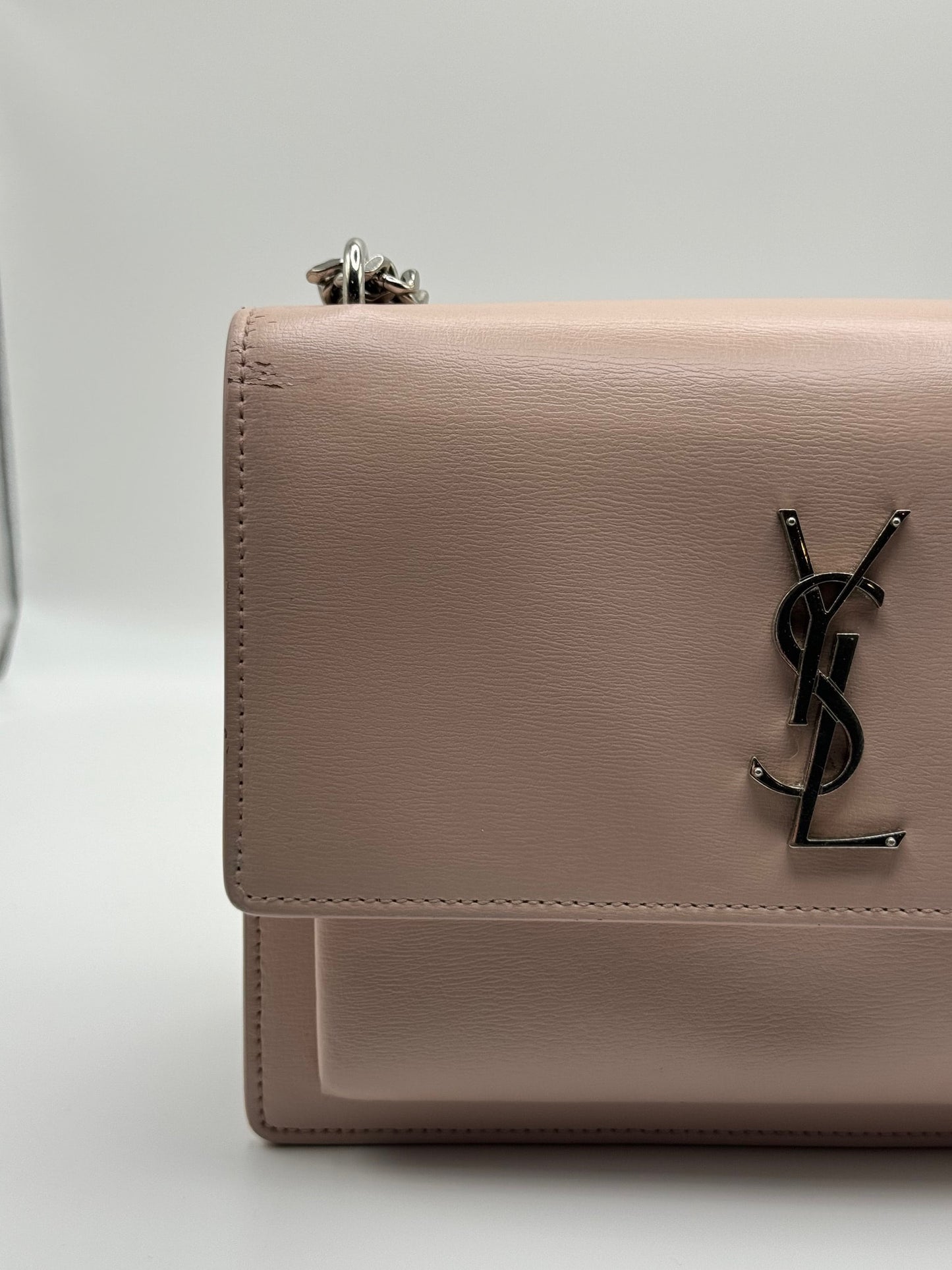 Saint Laurent Sunset Medium YSL Crossbody light pink (SALE) | Designerfindsforless