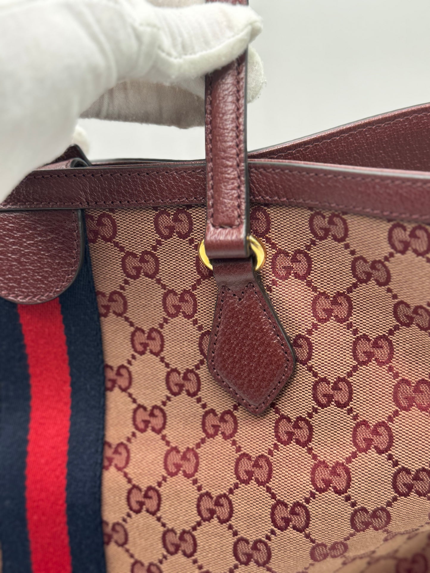 Gucci Ophidia GG Burgundy Medium Tote