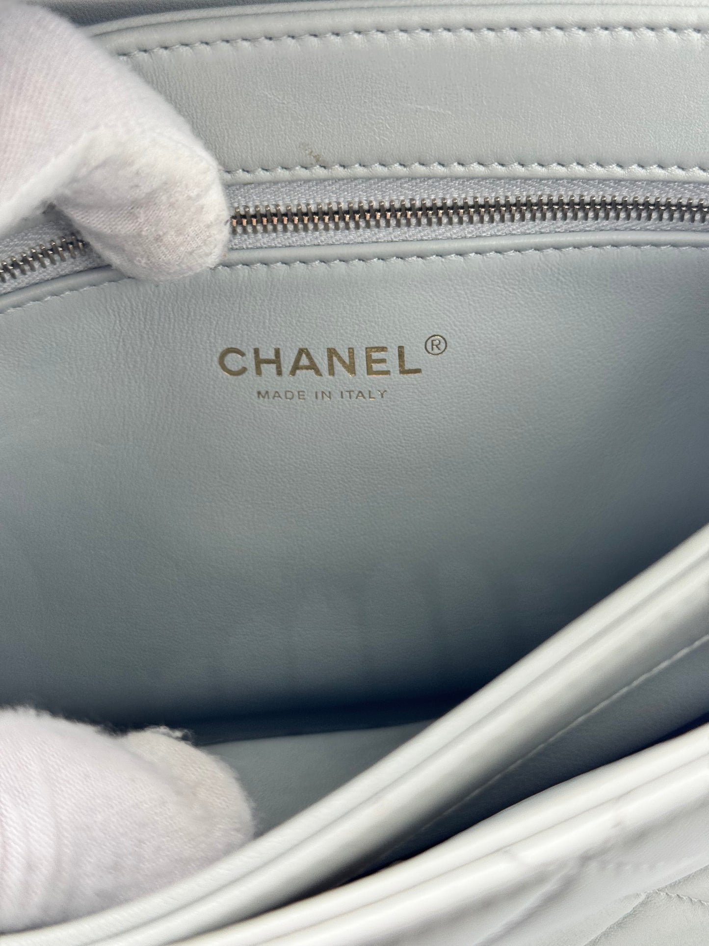 Chanel Small Trendy CC Bag Grey Lambskin Light Gold Hardware