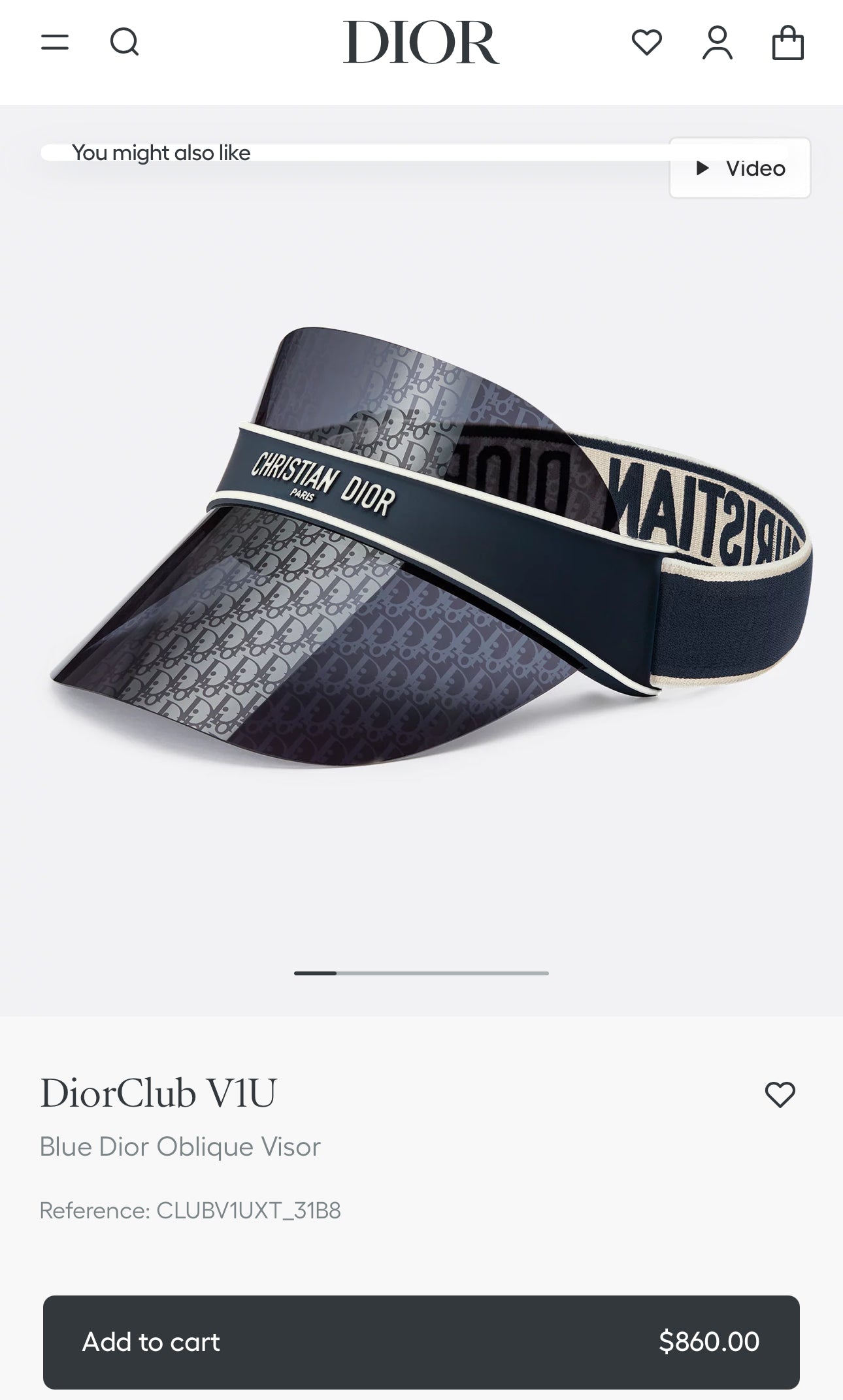 Dior DiorClub VIUBlue Dior Oblique Visor
