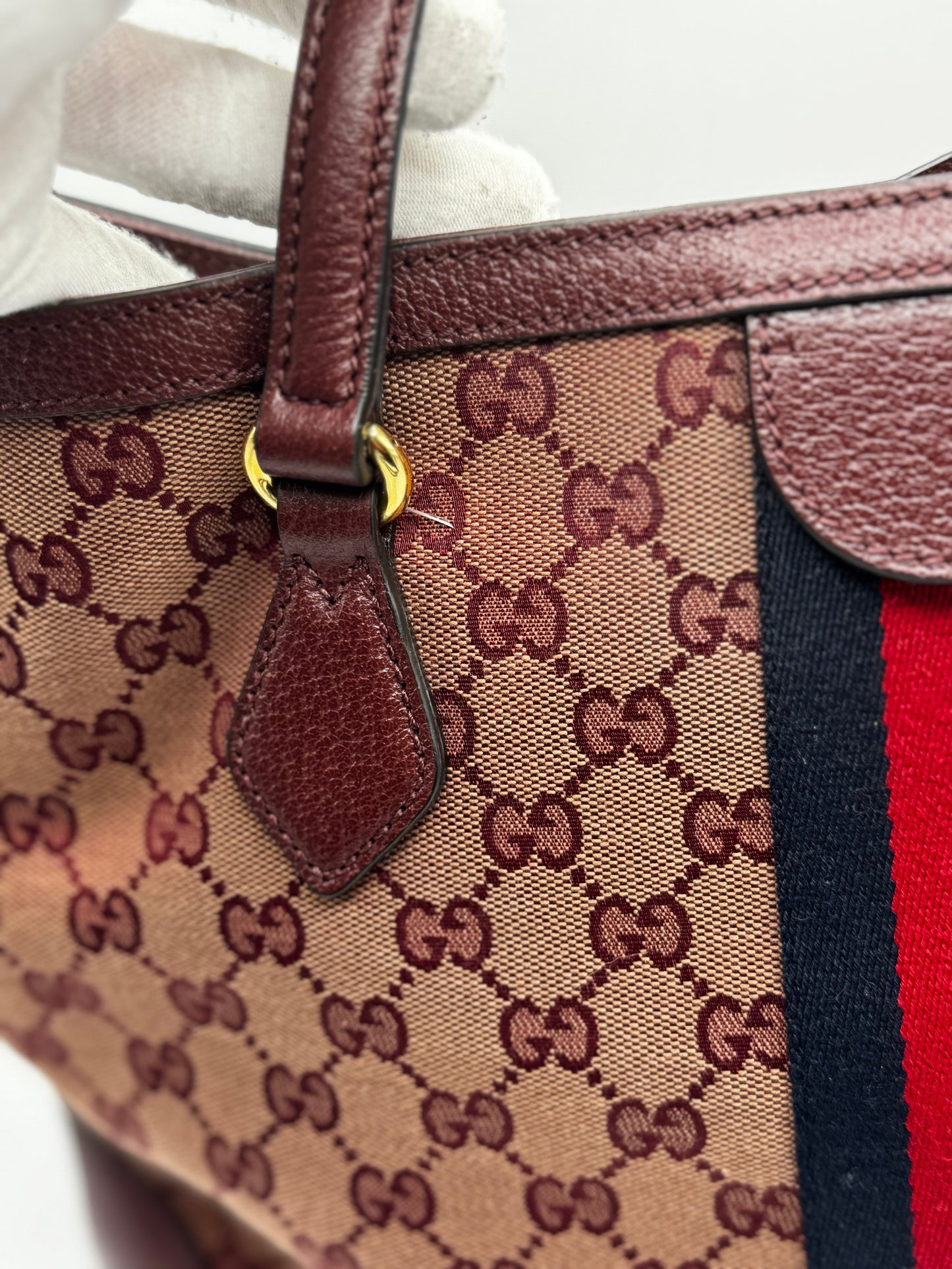 Gucci Ophidia GG Burgundy Medium Tote