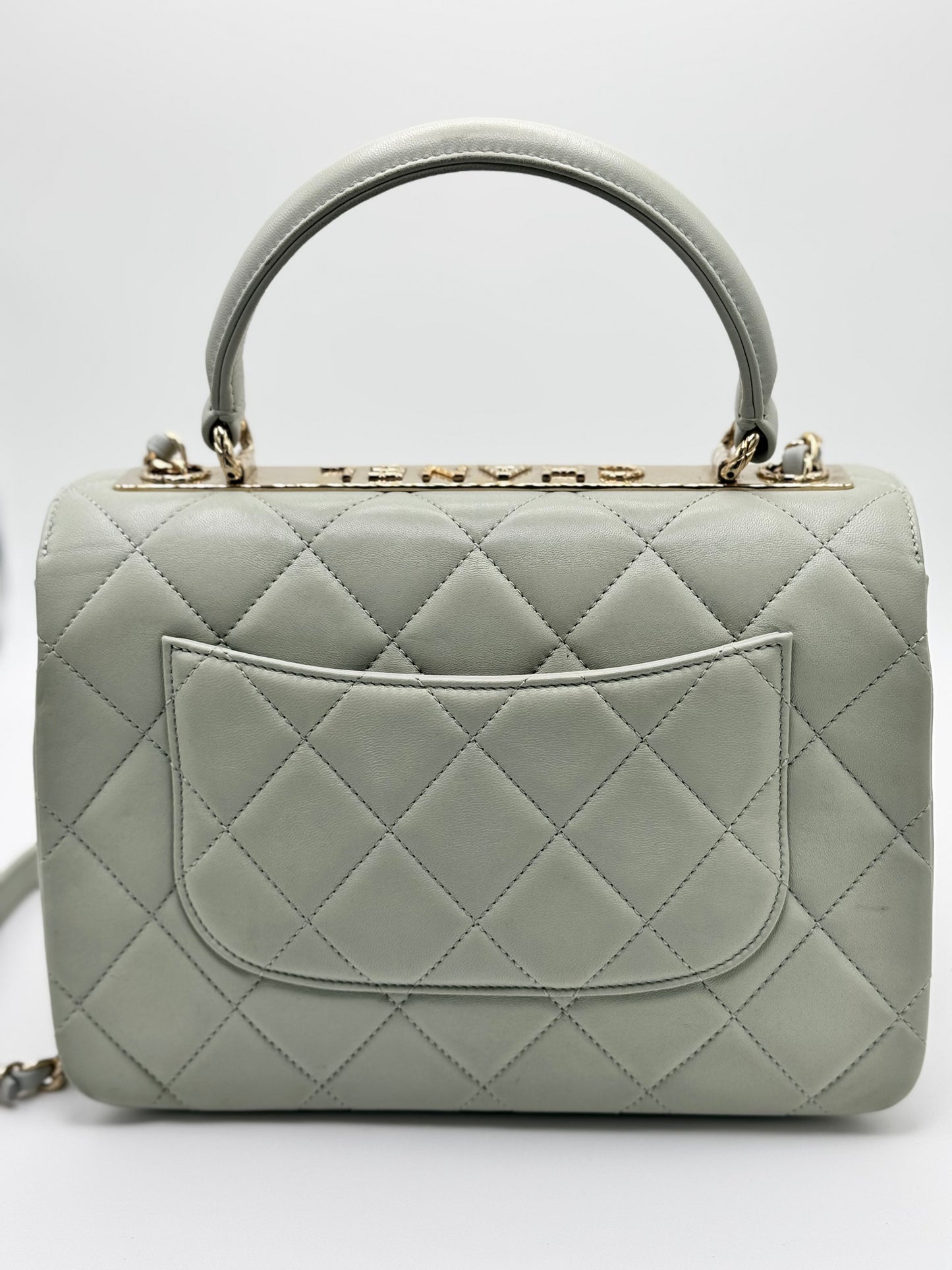 Chanel Small Trendy CC Bag Grey Lambskin Light Gold Hardware