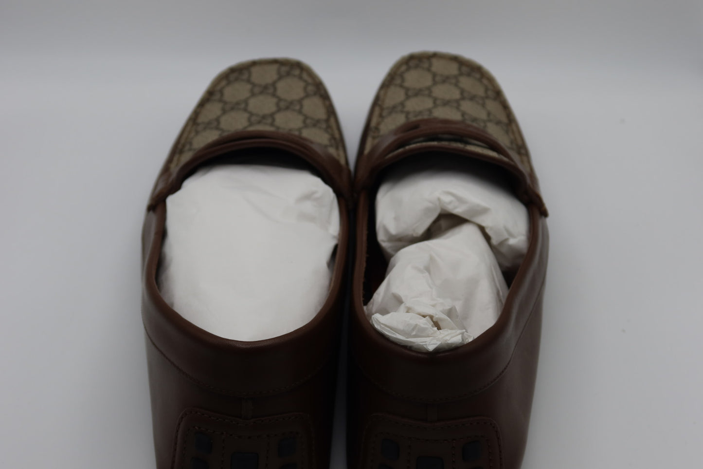 Gucci GG Interlocking Men's Loafer Brown Driver Leather Shoes 13