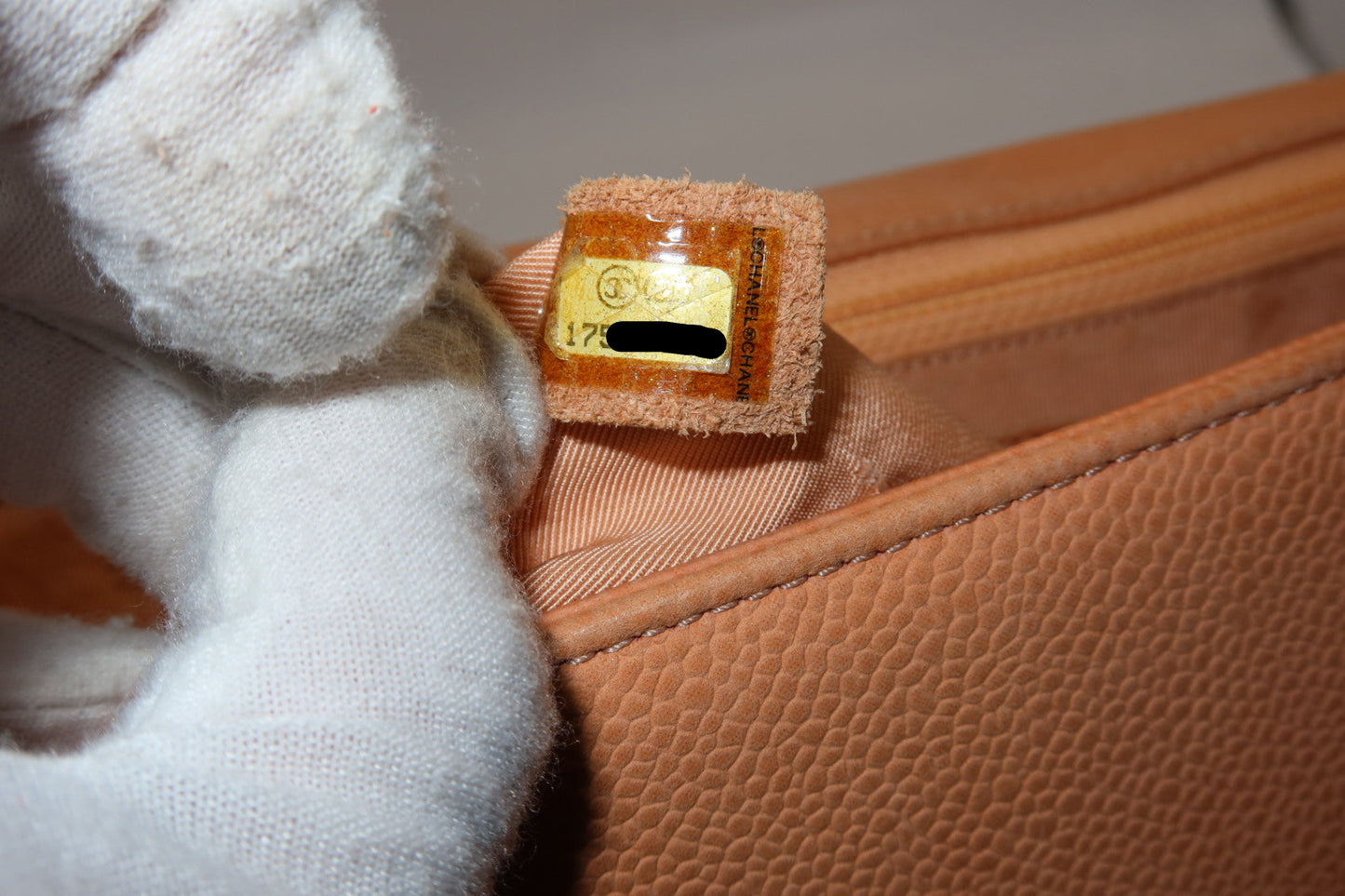 Chanel Caviar Large Neutral Boy Bag Silver Hardware