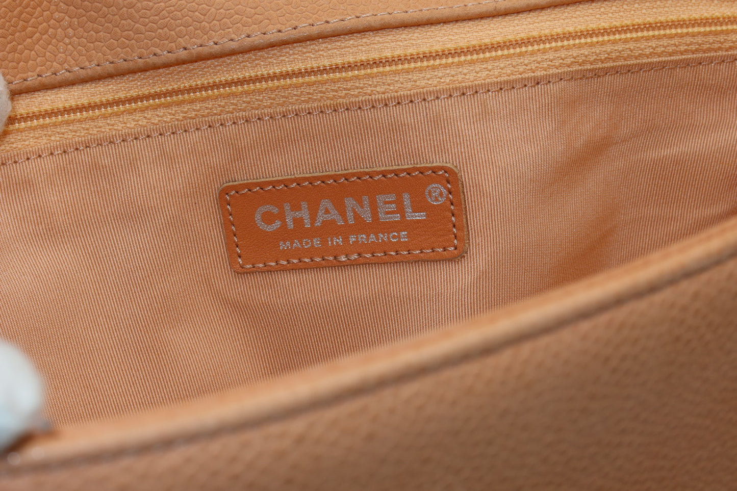 Chanel Caviar Large Neutral Boy Bag Silver Hardware