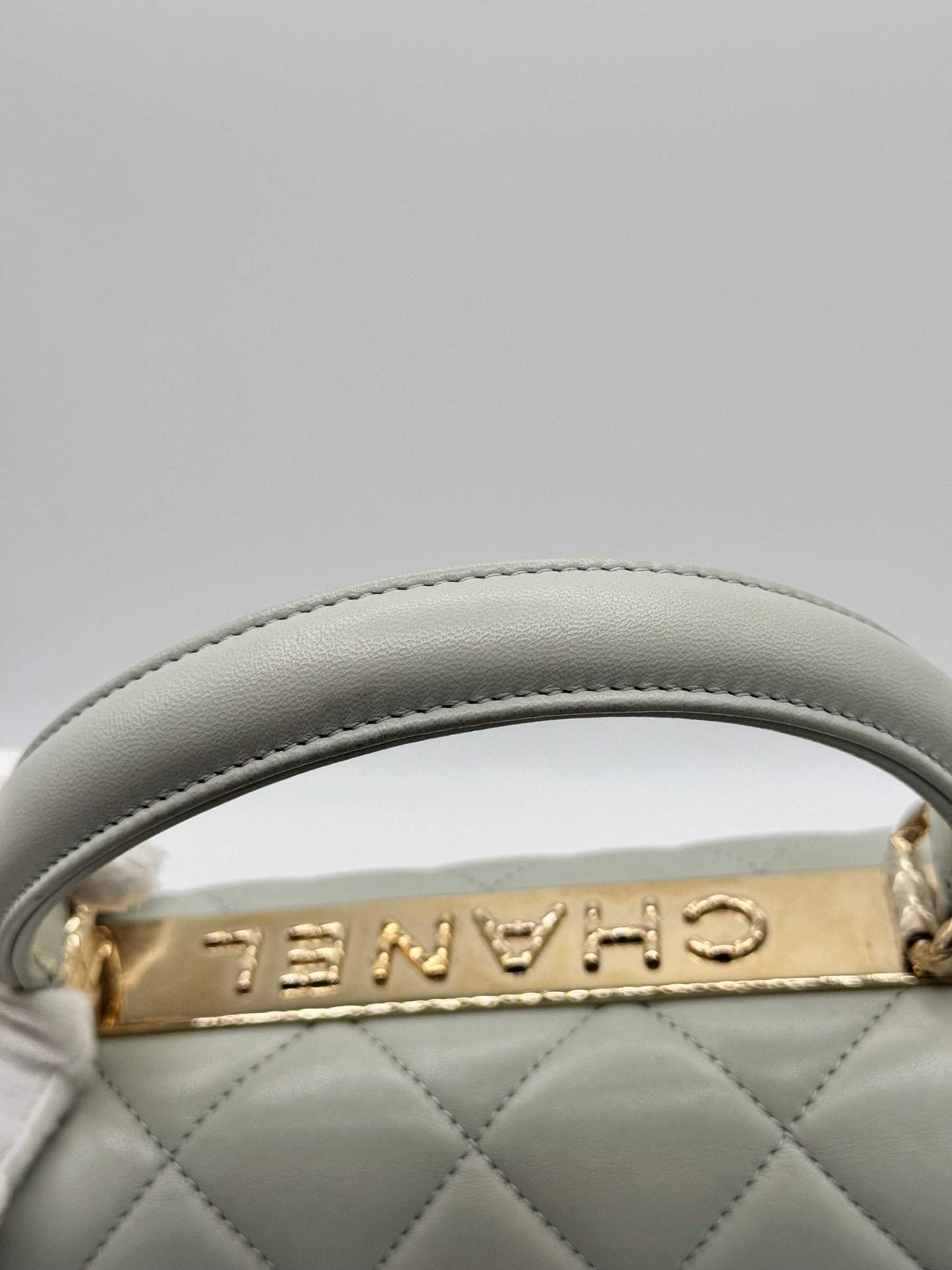 Chanel Small Trendy CC Bag Grey Lambskin Light Gold Hardware