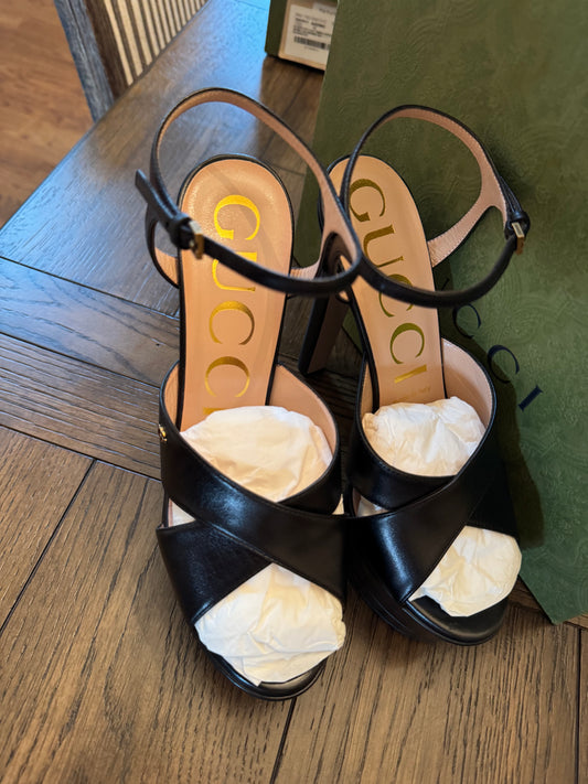 Gucci Black Marmont Heels 38