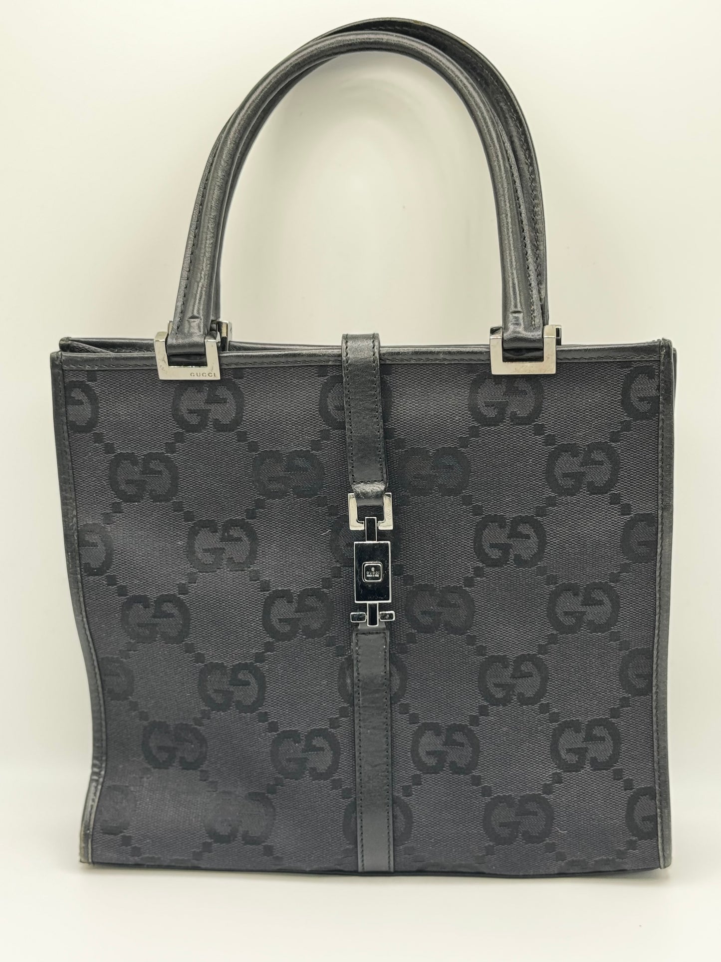 Gucci Vintage GG Jumbo Black Jackie Tote Bag