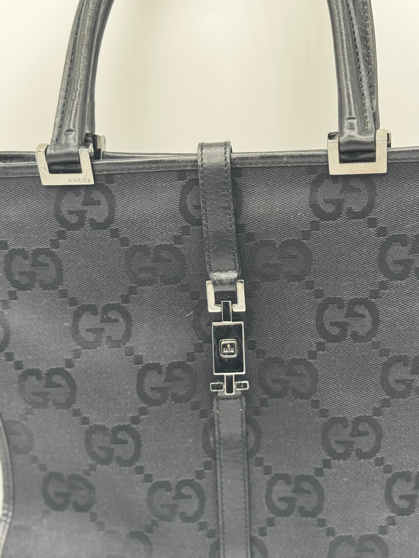 Gucci Vintage GG Jumbo Black Jackie Tote Bag