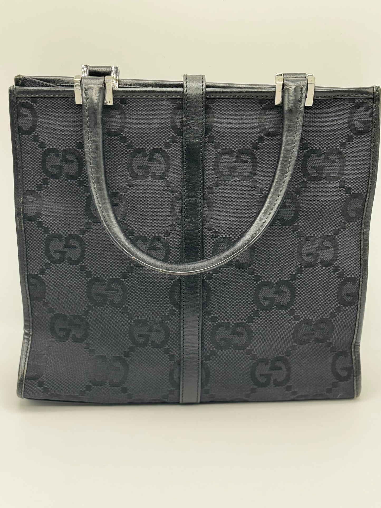 Gucci Vintage GG Jumbo Black Jackie Tote Bag