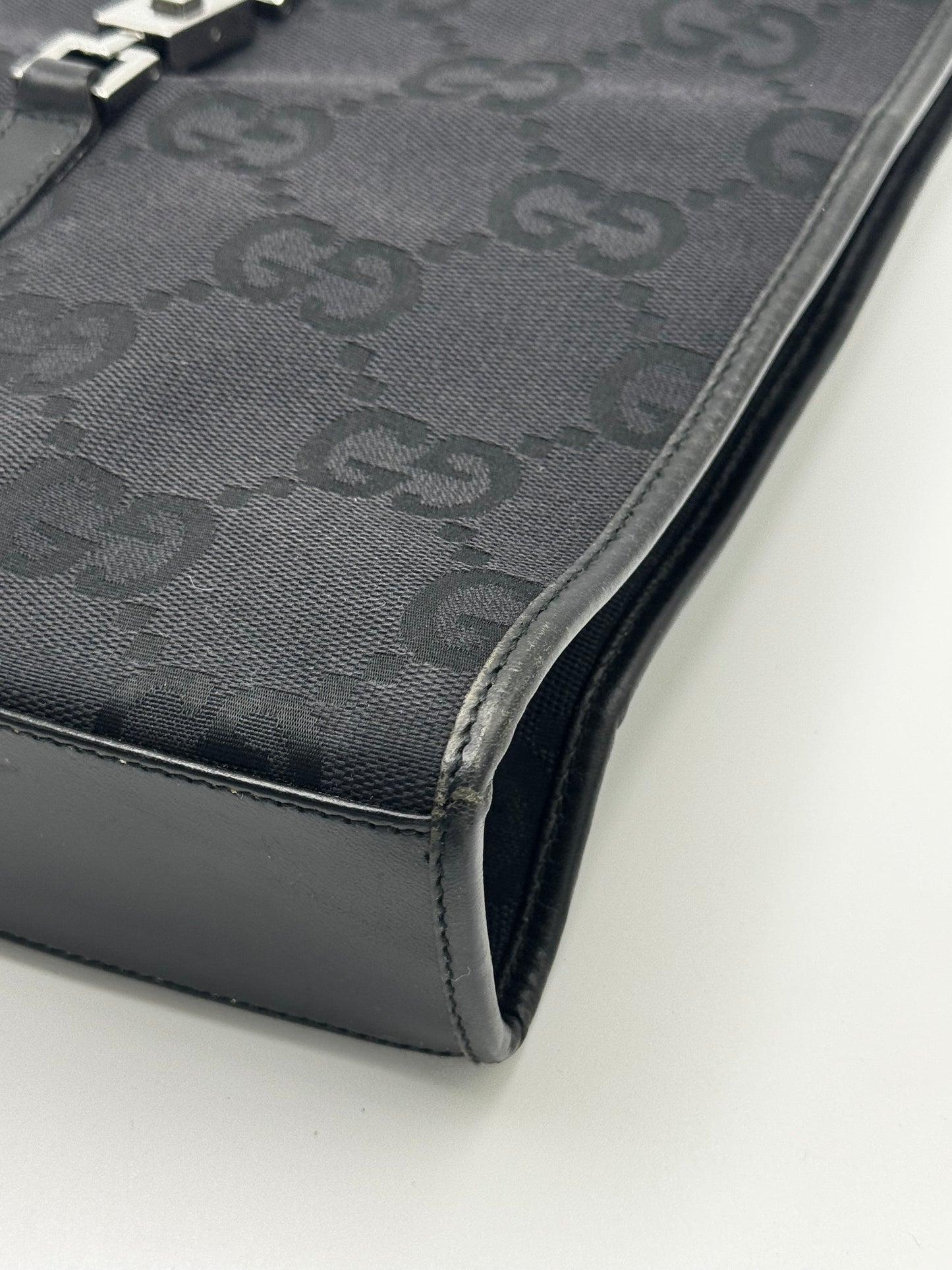 Gucci Vintage GG Jumbo Black Jackie Tote Bag