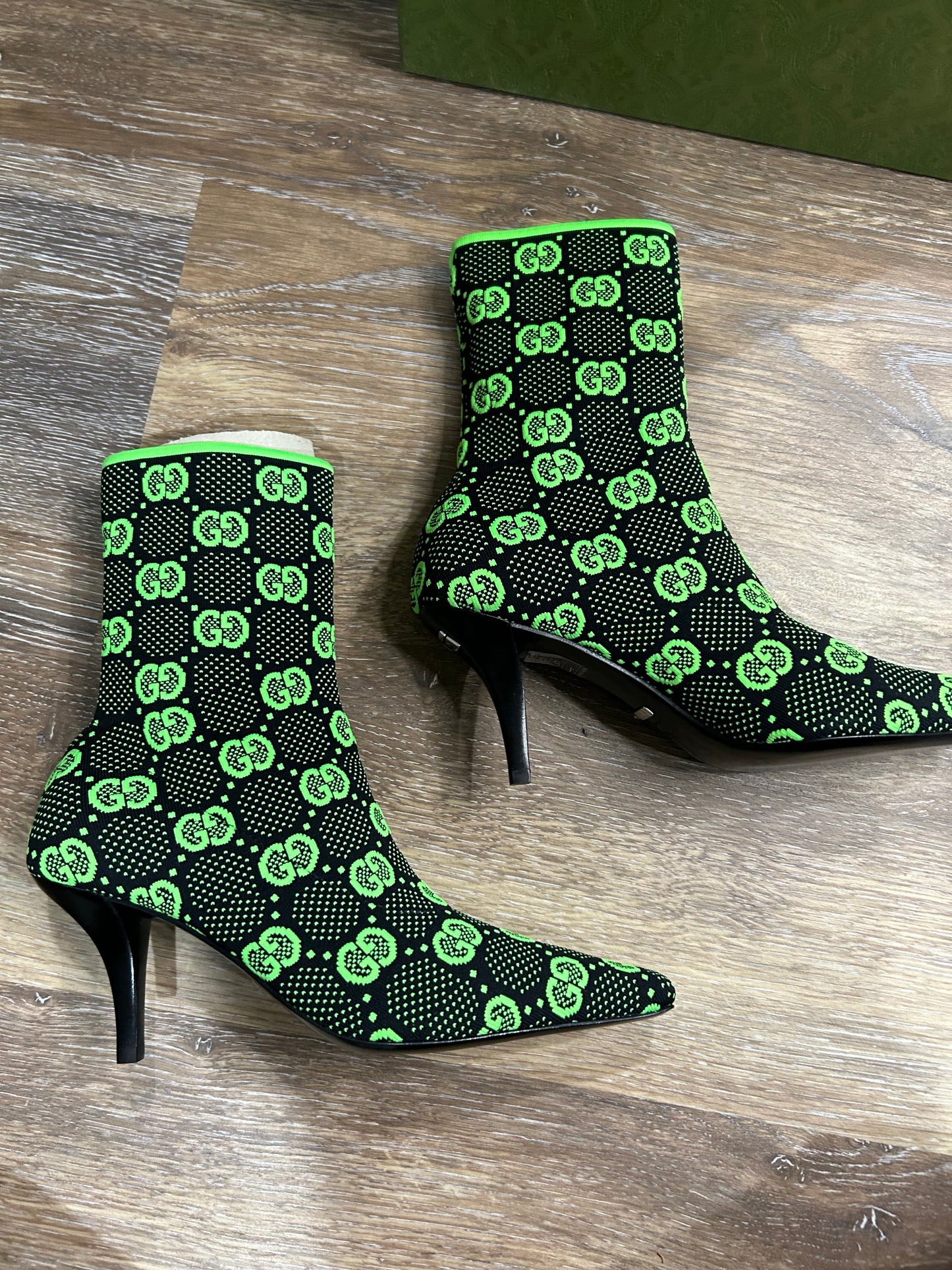 Gucci monogram jersey knit ankle boots (SALE) | Designerfindsforless