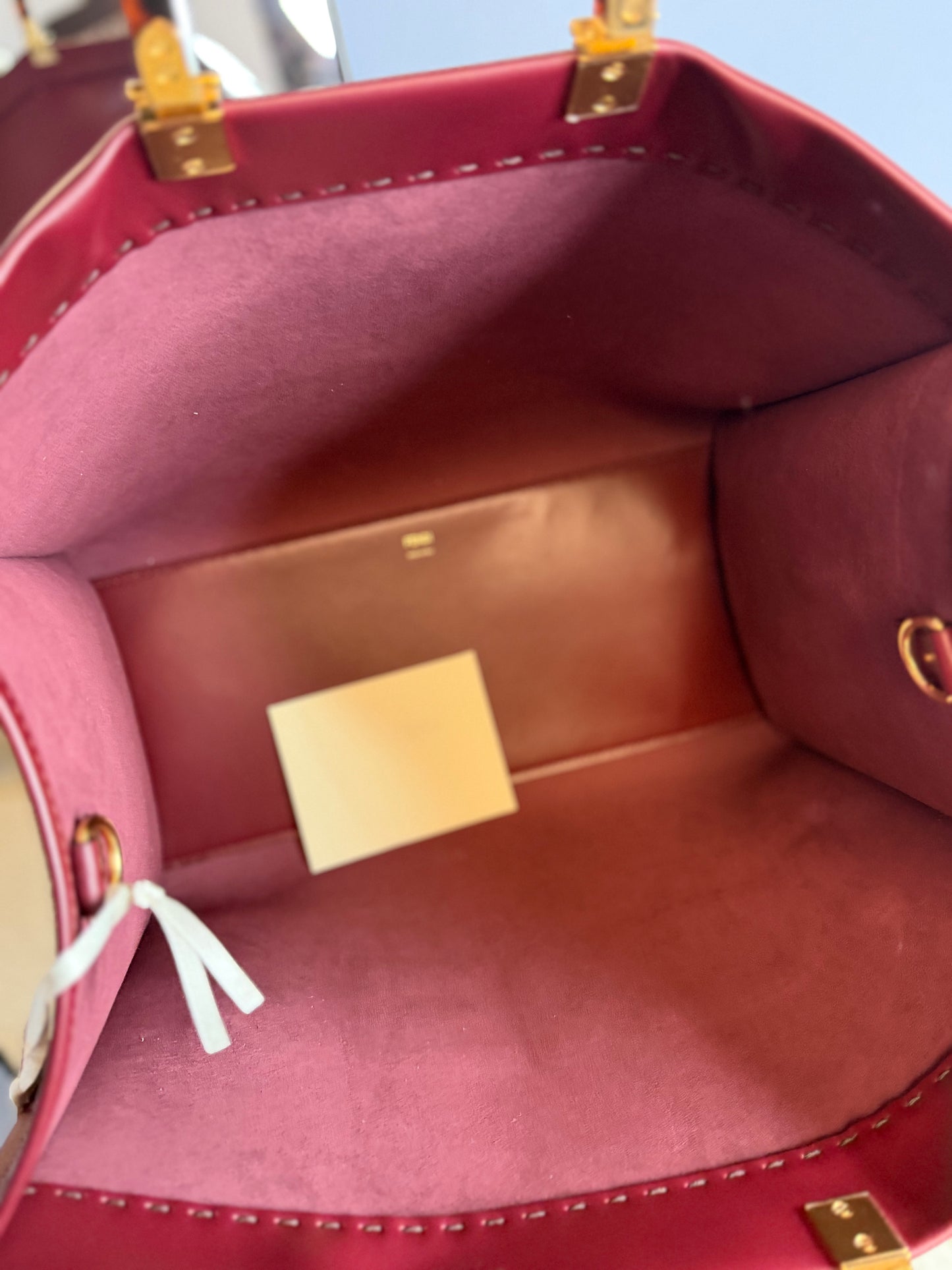 Fendi Plexiglass Large Fendi Sunshine Shopper Tote Burgundy