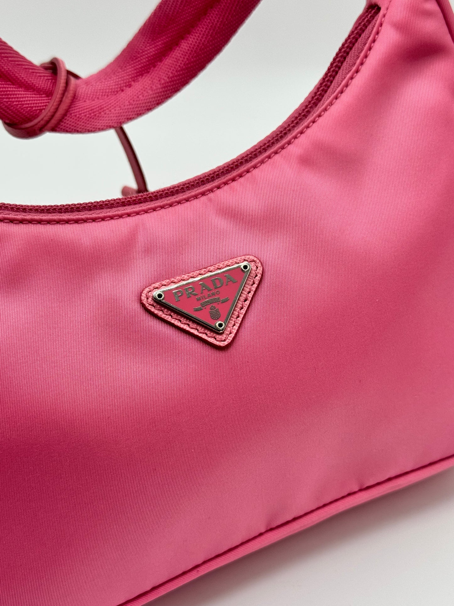 Prada Tessuto Nylon Mini Re-Edition 2000 Bag Begonia