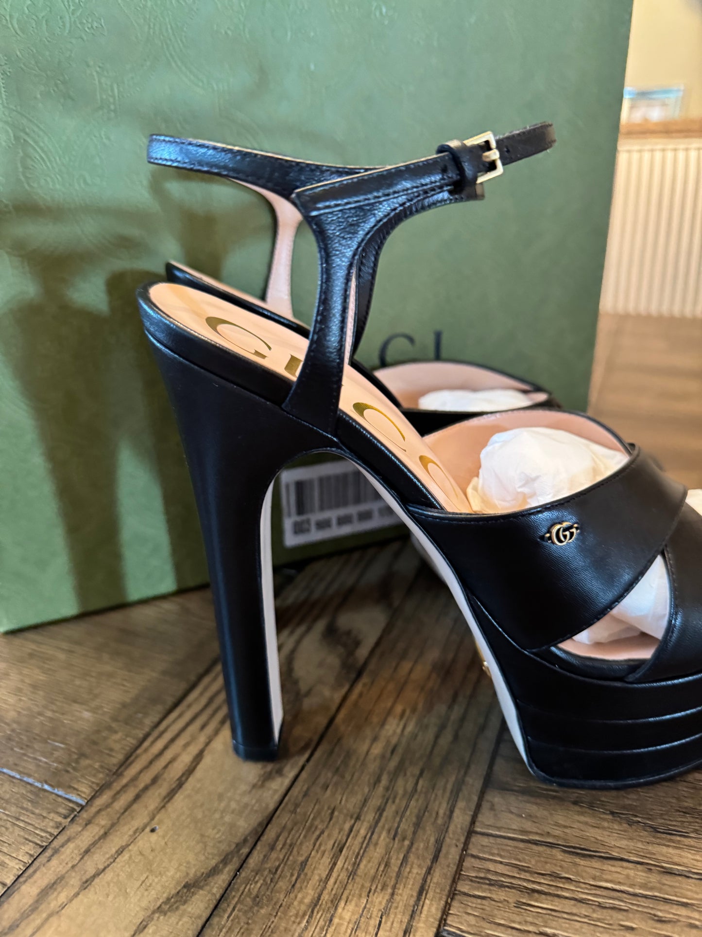 Gucci Black Marmont Heels 38