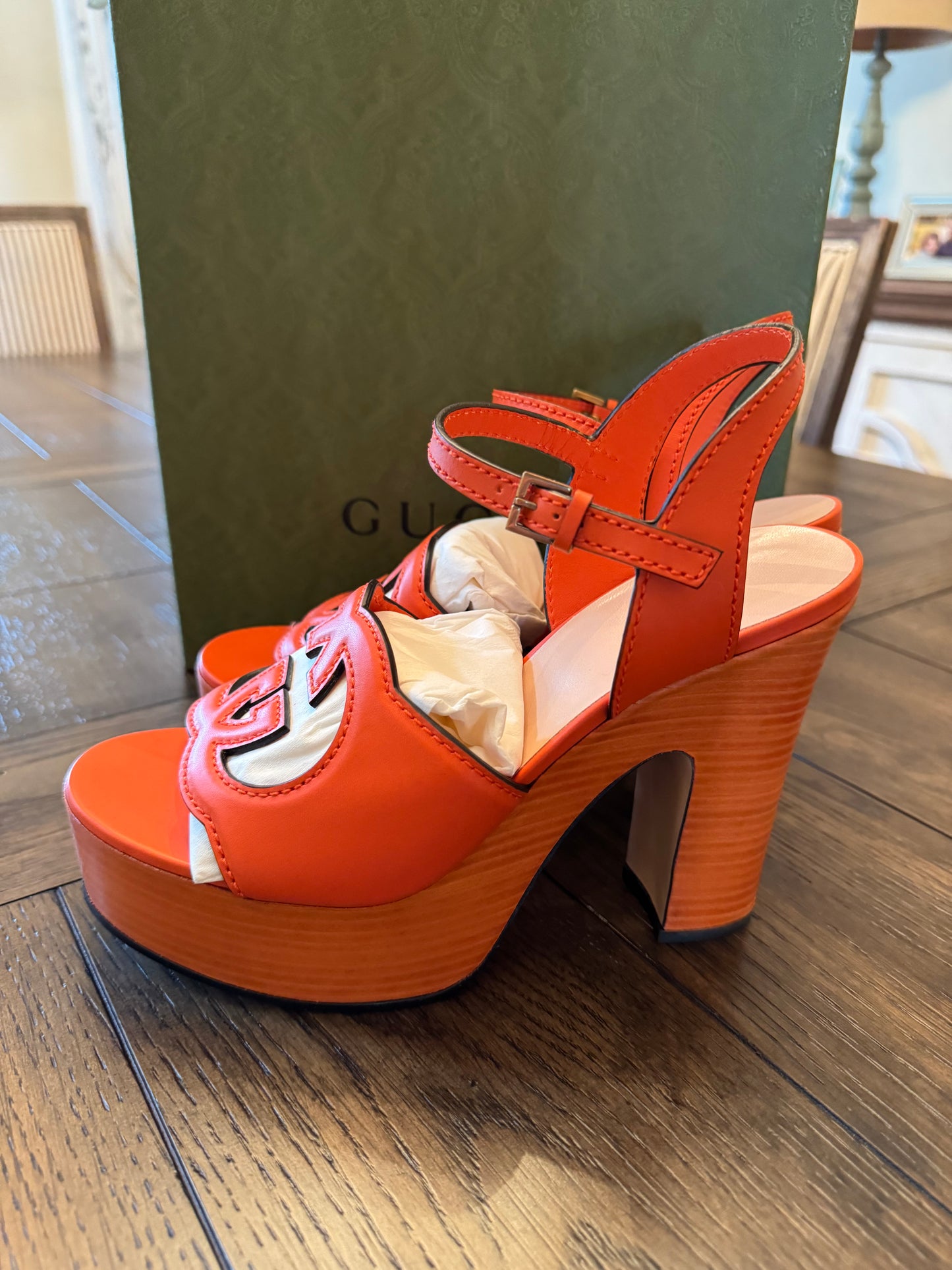 Gucci Interlocking GG Orange Heels