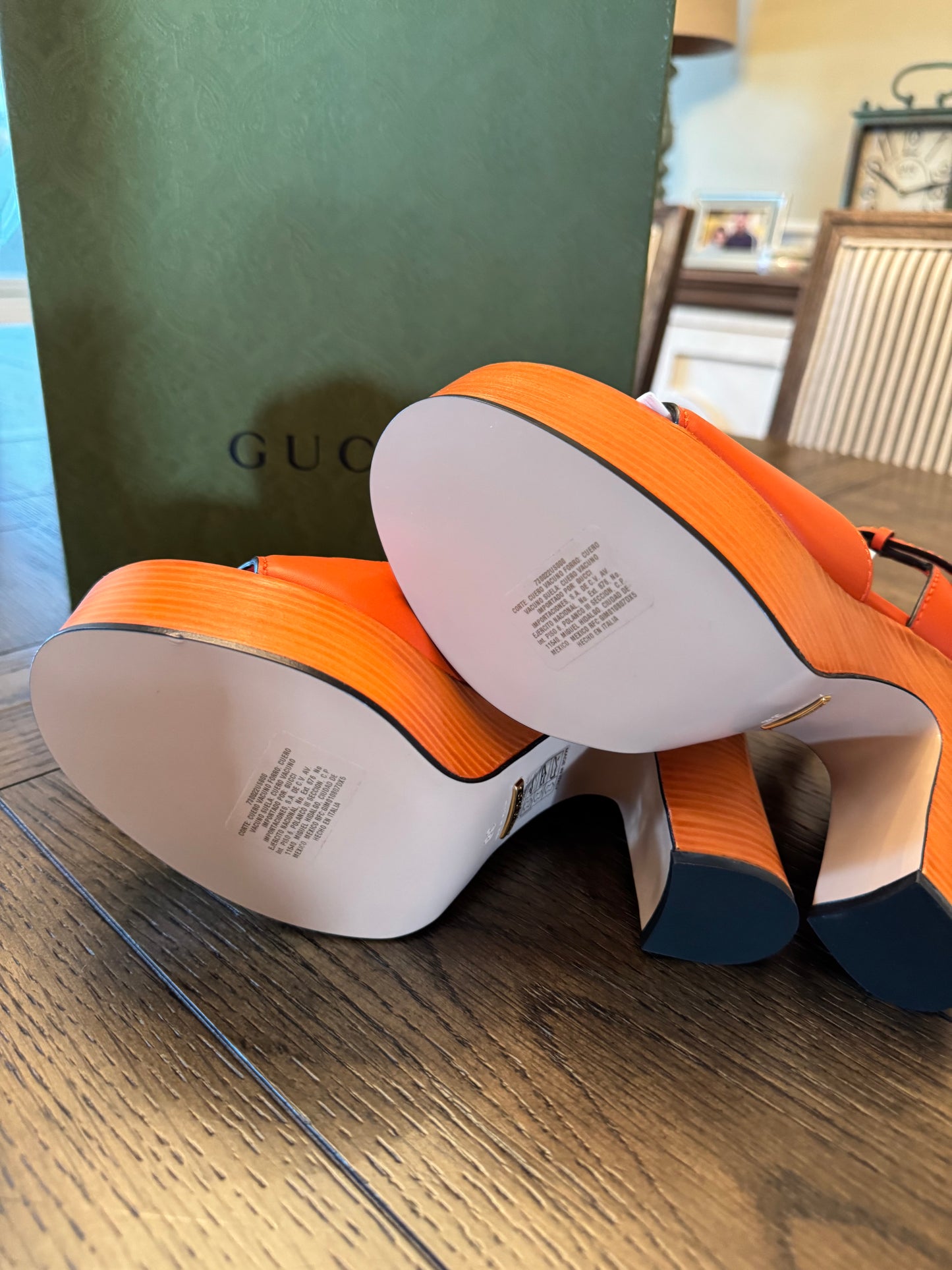 Gucci Interlocking GG Orange Heels