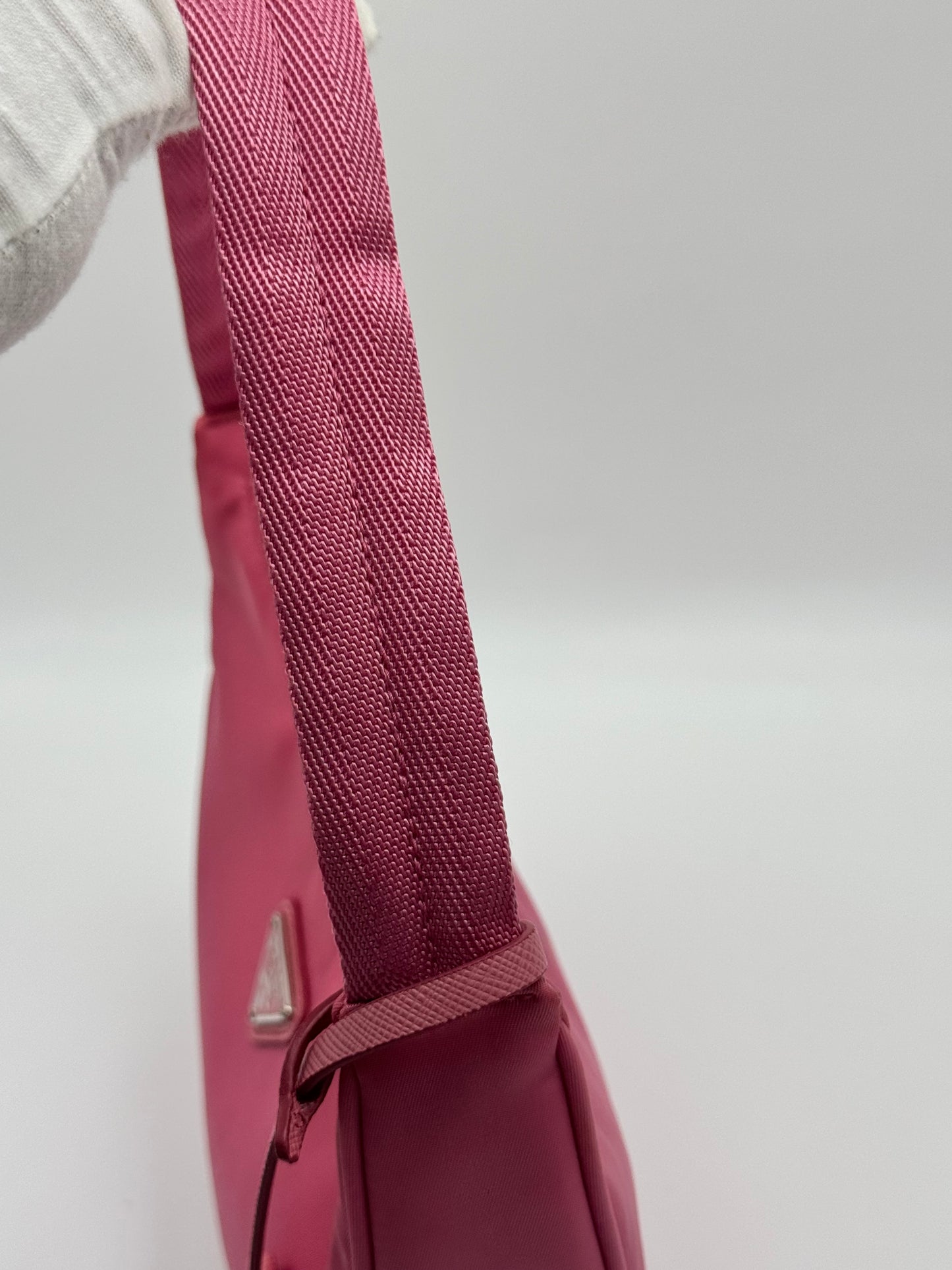 Prada Tessuto Nylon Mini Re-Edition 2000 Bag Begonia