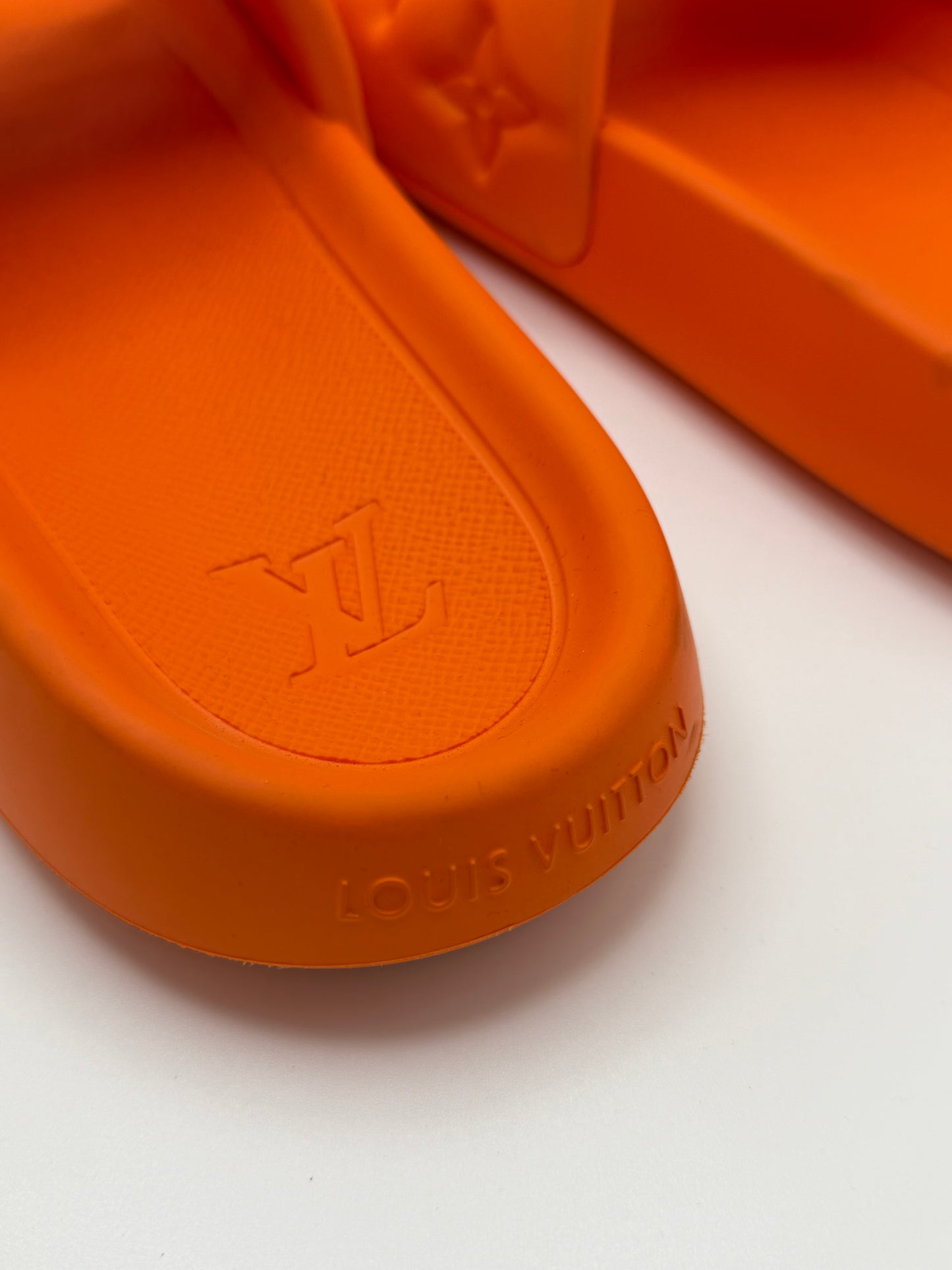 Louis Vuitton Waterfront Mule Bubble Monogram Orange Slide Sandal