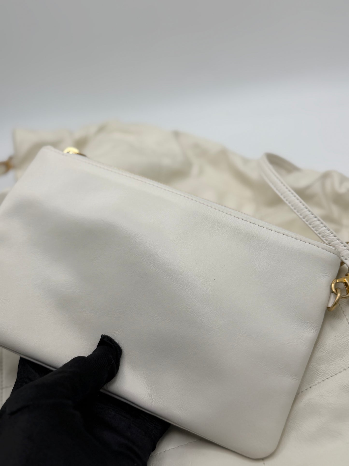 Chanel Shiny Calfskin Quilted Small Chanel 22 White