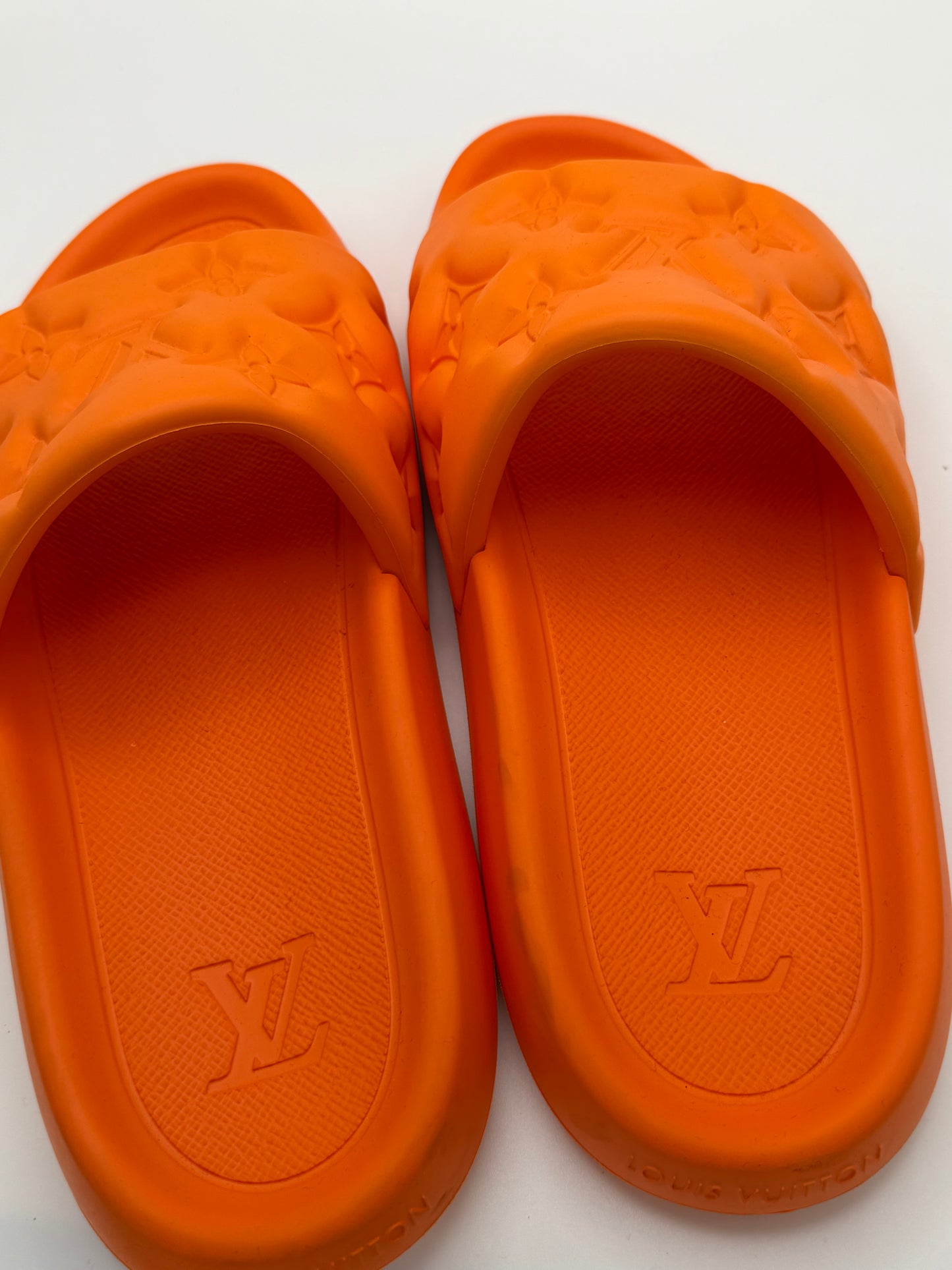 Louis Vuitton Waterfront Mule Bubble Monogram Orange Slide Sandal