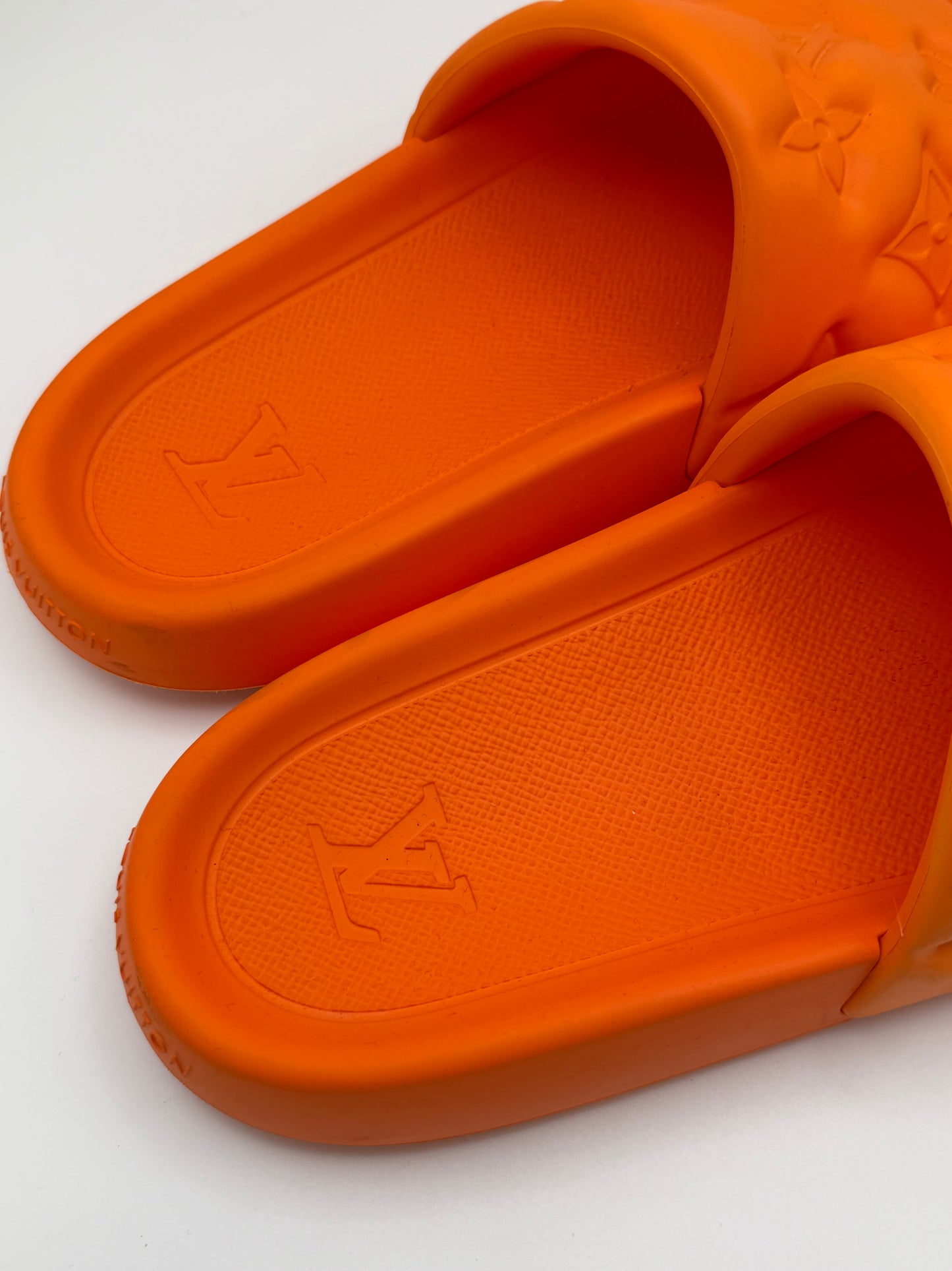 Louis Vuitton Waterfront Mule Bubble Monogram Orange Slide Sandal