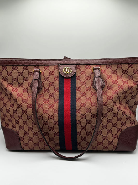 Gucci Ophidia GG Burgundy Medium Tote