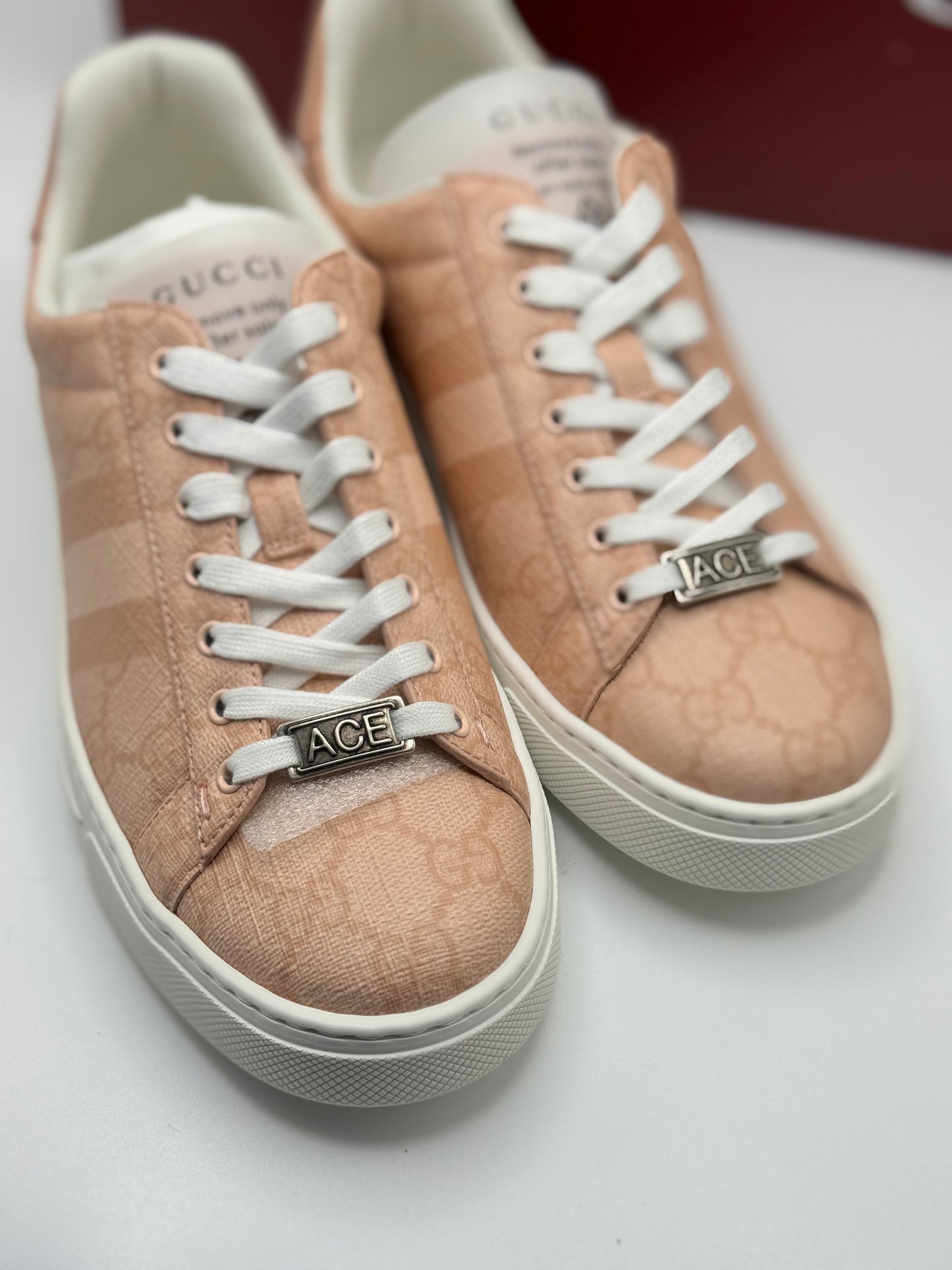 Gucci Pink Womens Ace Sneakers 37.5