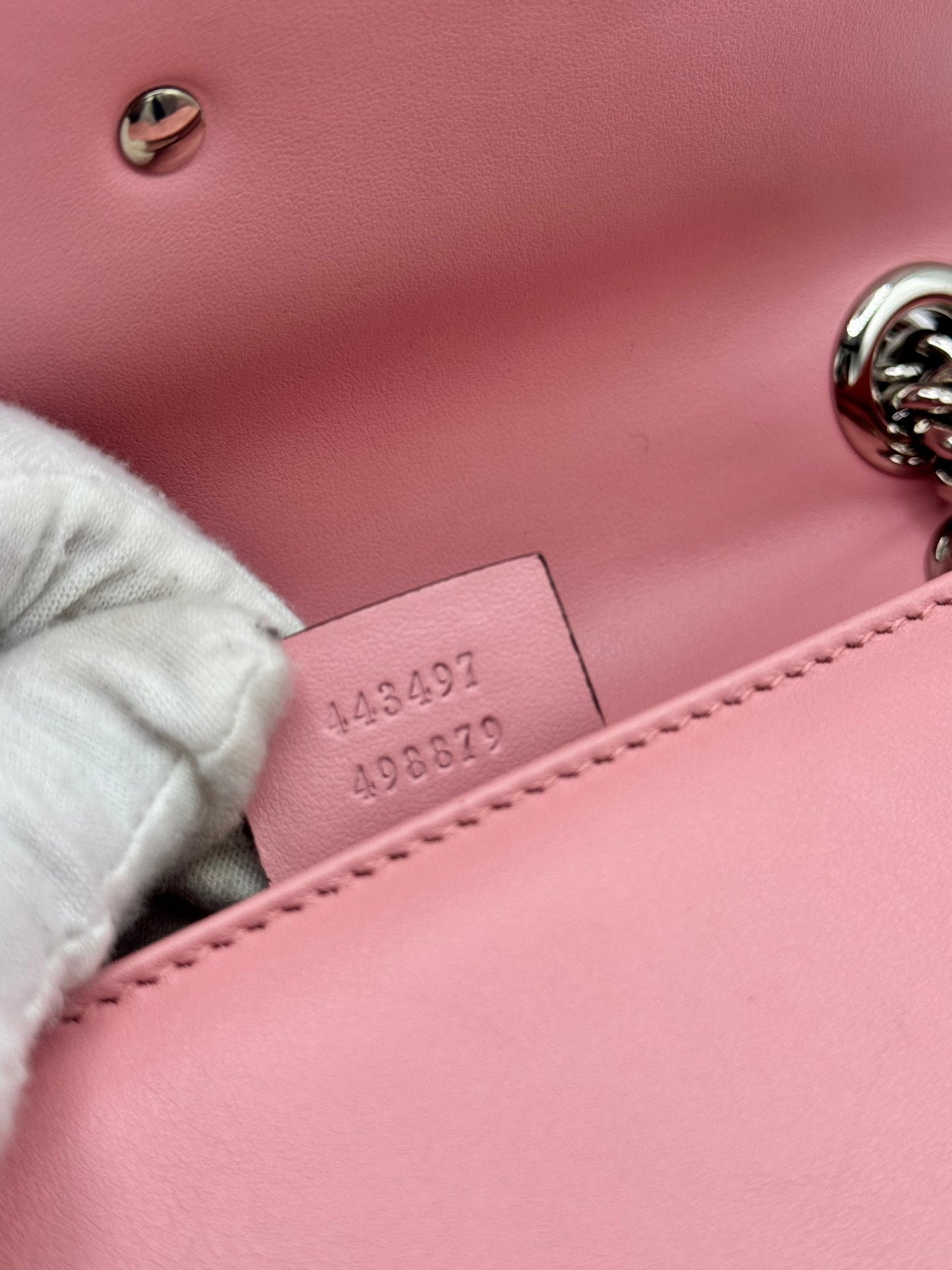 Gucci Calfskin Matelasse Small GG Marmont Shoulder Bag Wild Rose