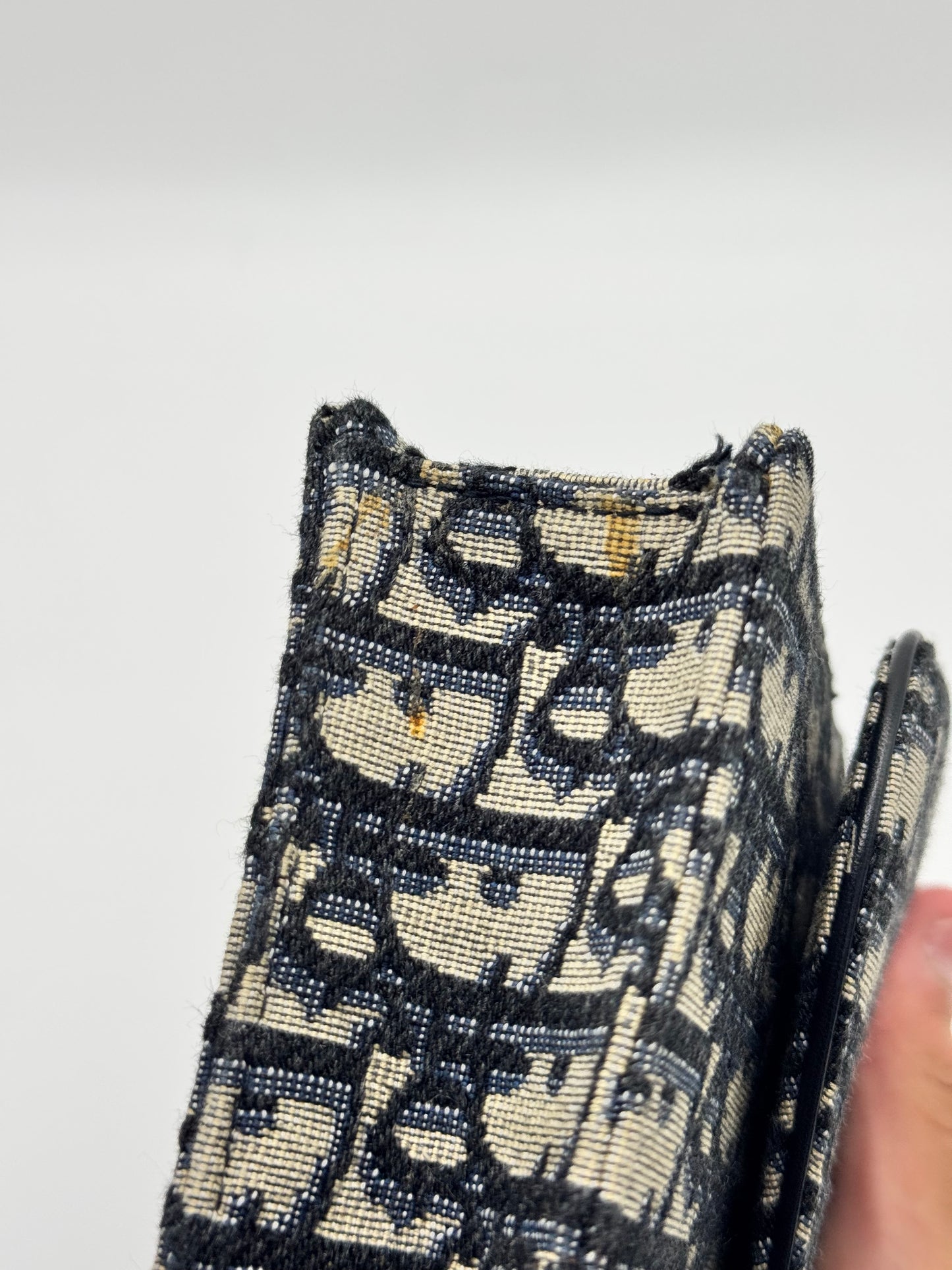 Dior Medium Saddle Pouch with Chain Blue Dior Oblique Jacquard