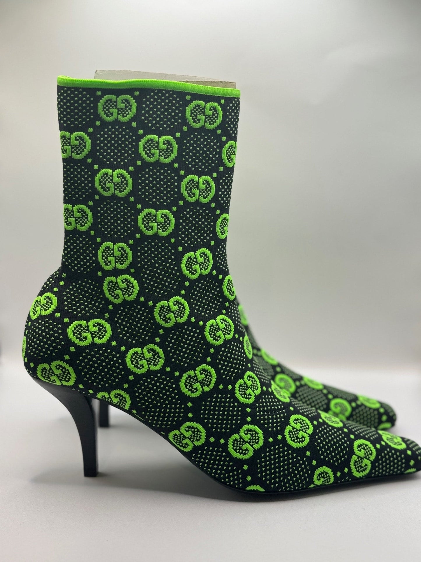 Gucci monogram jersey knit ankle boots (SALE) | Designerfindsforless