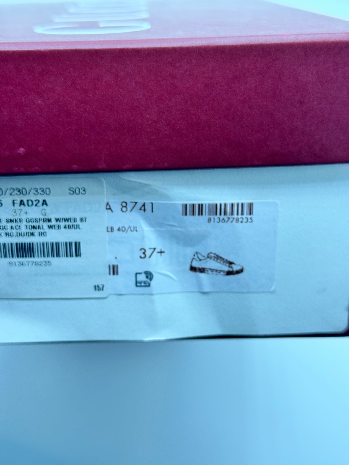 Gucci Pink Womens Ace Sneakers 37.5