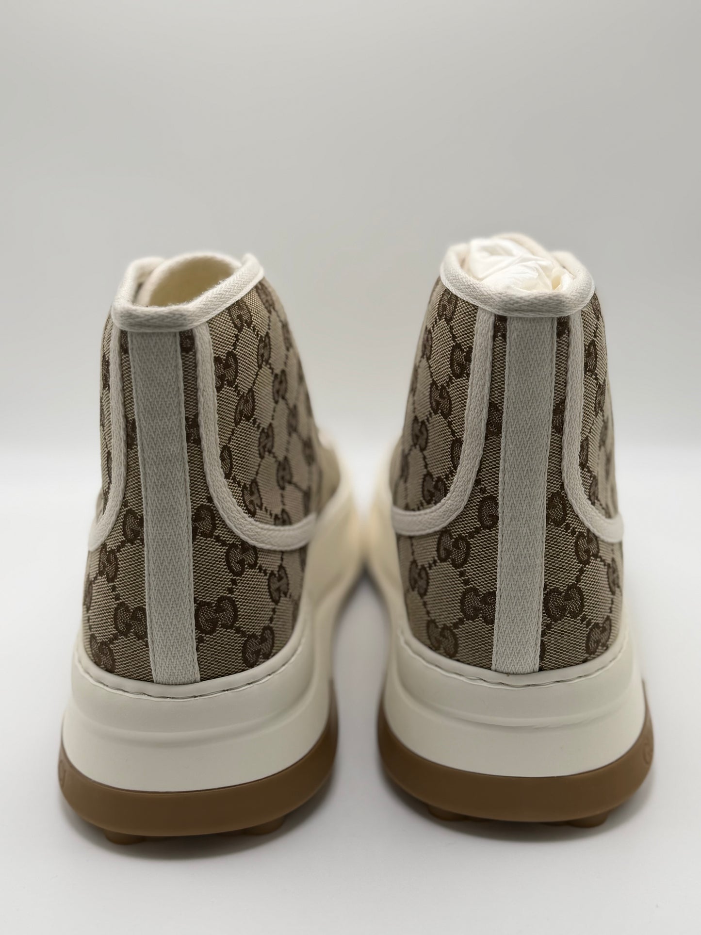 Gucci Mens Beige GG Canvas Tennis 1977 High Top Sneakers 13