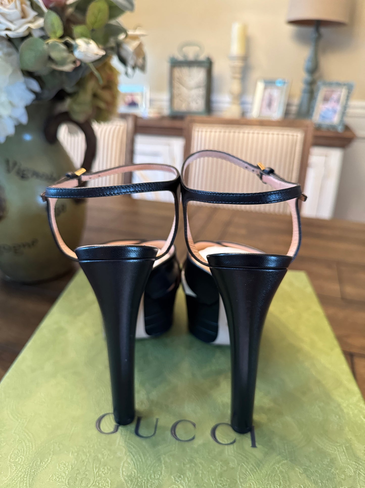 Gucci Black Marmont Heels 38