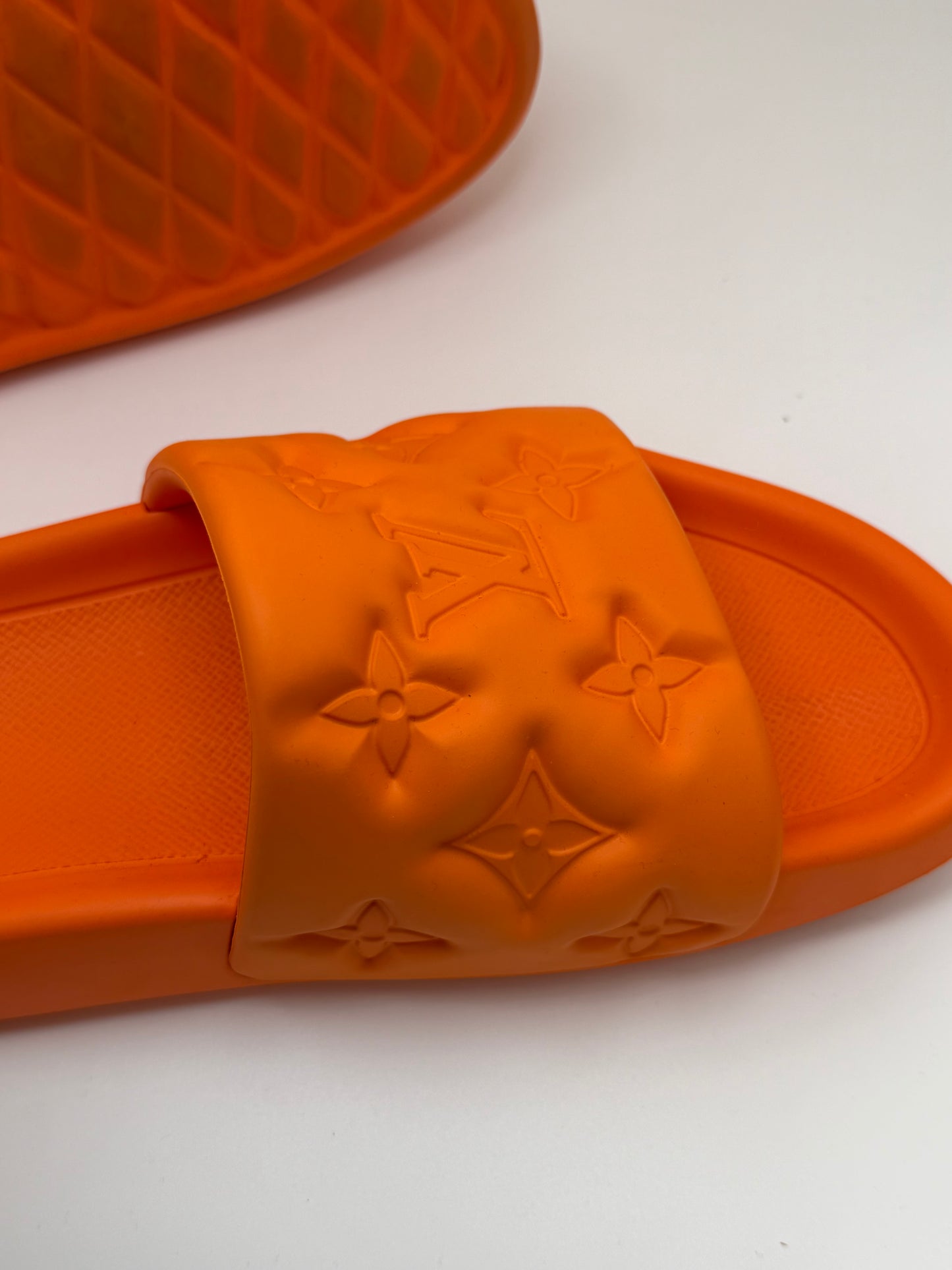 Louis Vuitton Waterfront Mule Bubble Monogram Orange Slide Sandal