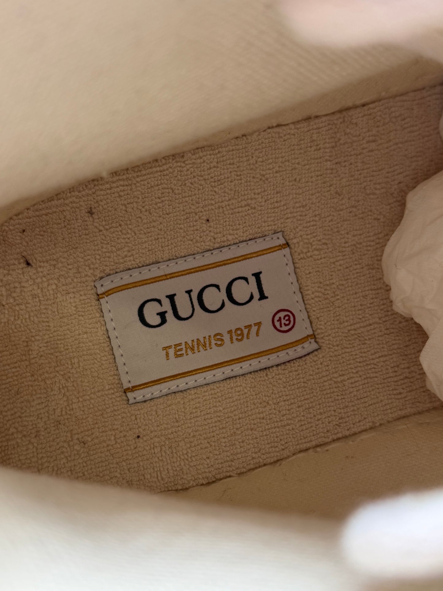 Gucci Mens Beige GG Canvas Tennis 1977 High Top Sneakers 13