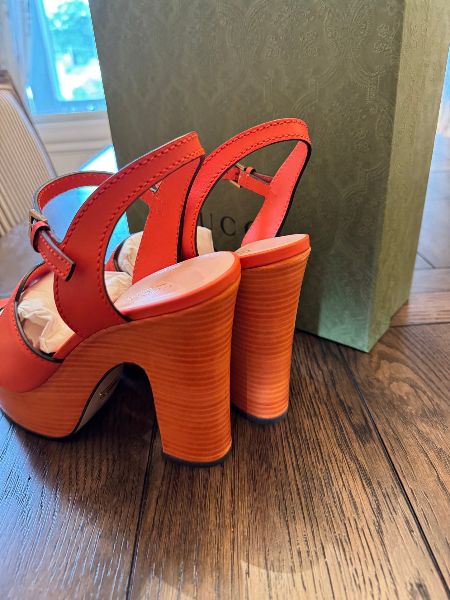 Gucci Interlocking GG Orange Heels