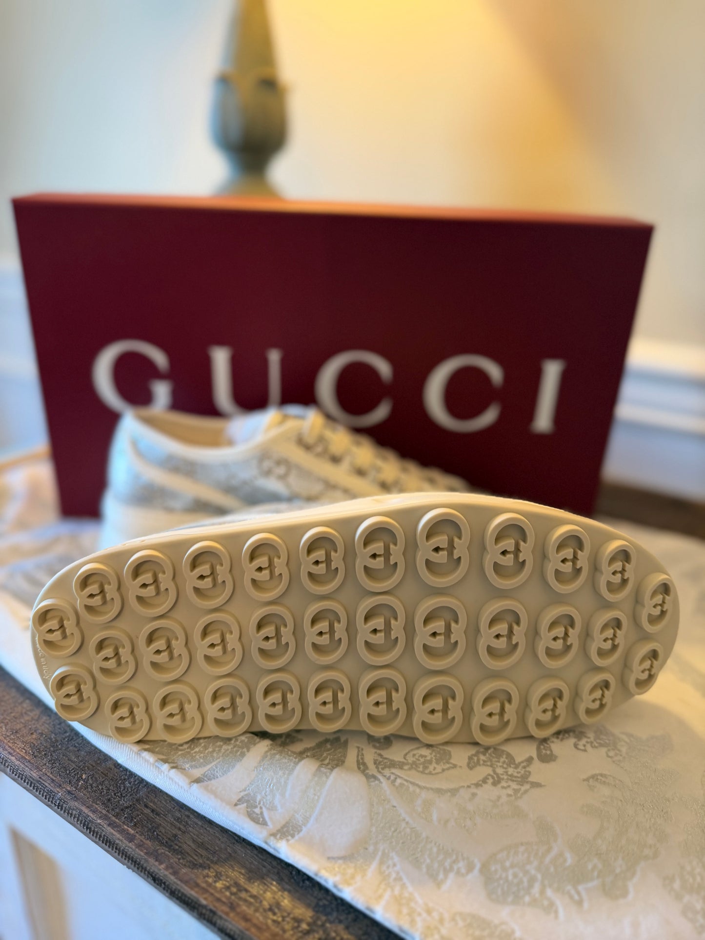 Gucci Silver GG Women’s Sneakers 37