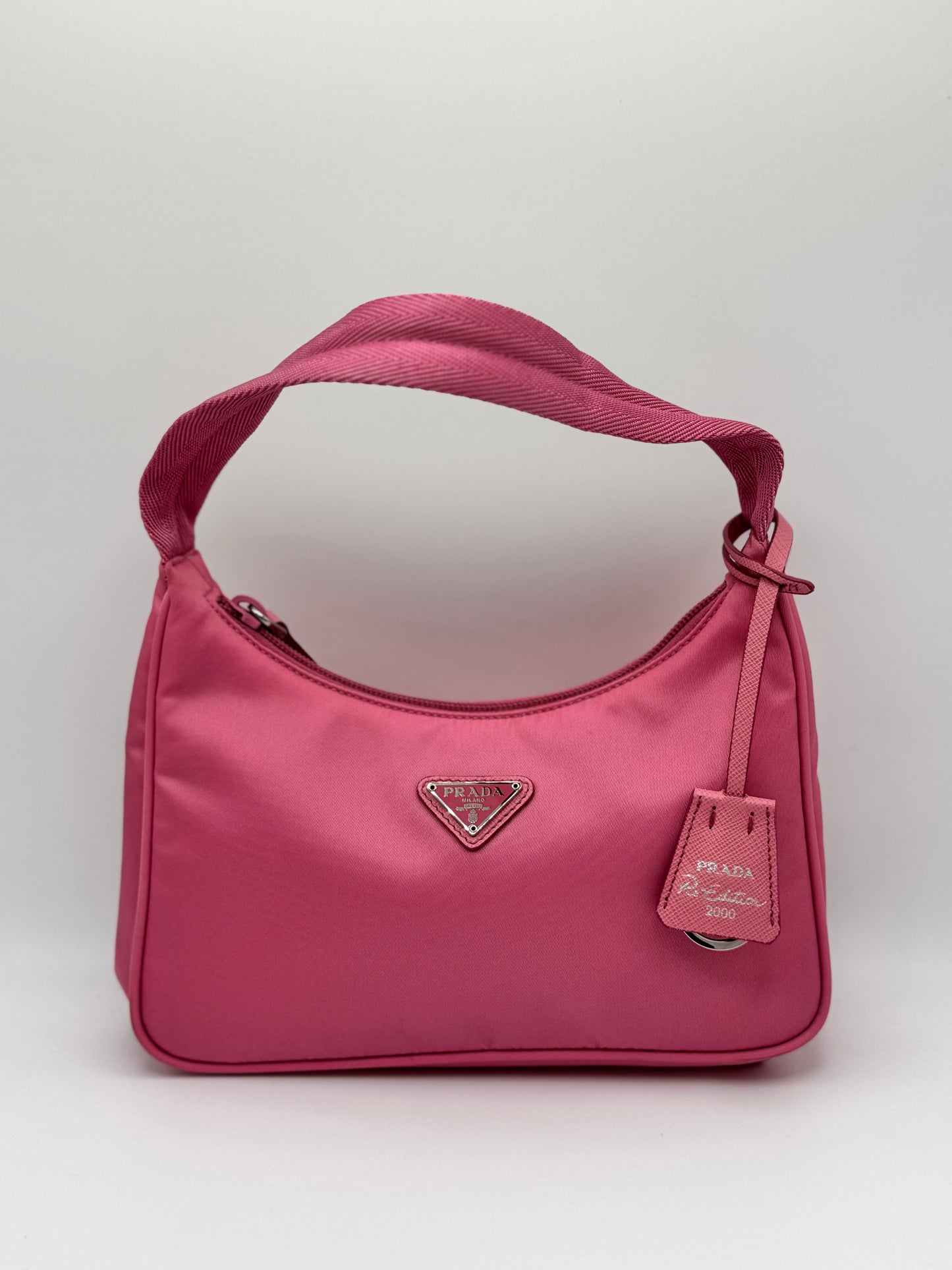Prada Tessuto Nylon Mini Re-Edition 2000 Bag Begonia
