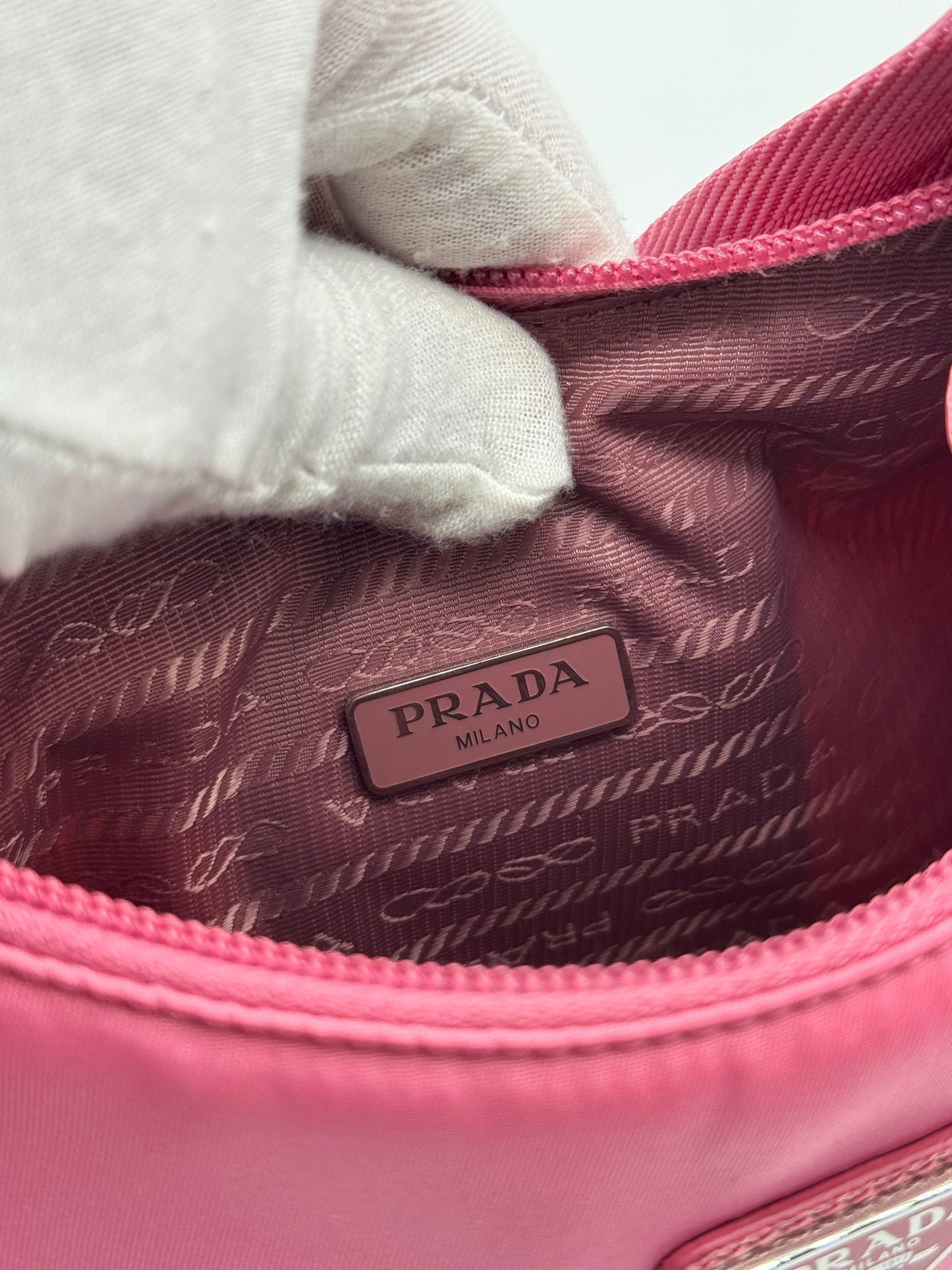 Prada Tessuto Nylon Mini Re-Edition 2000 Bag Begonia